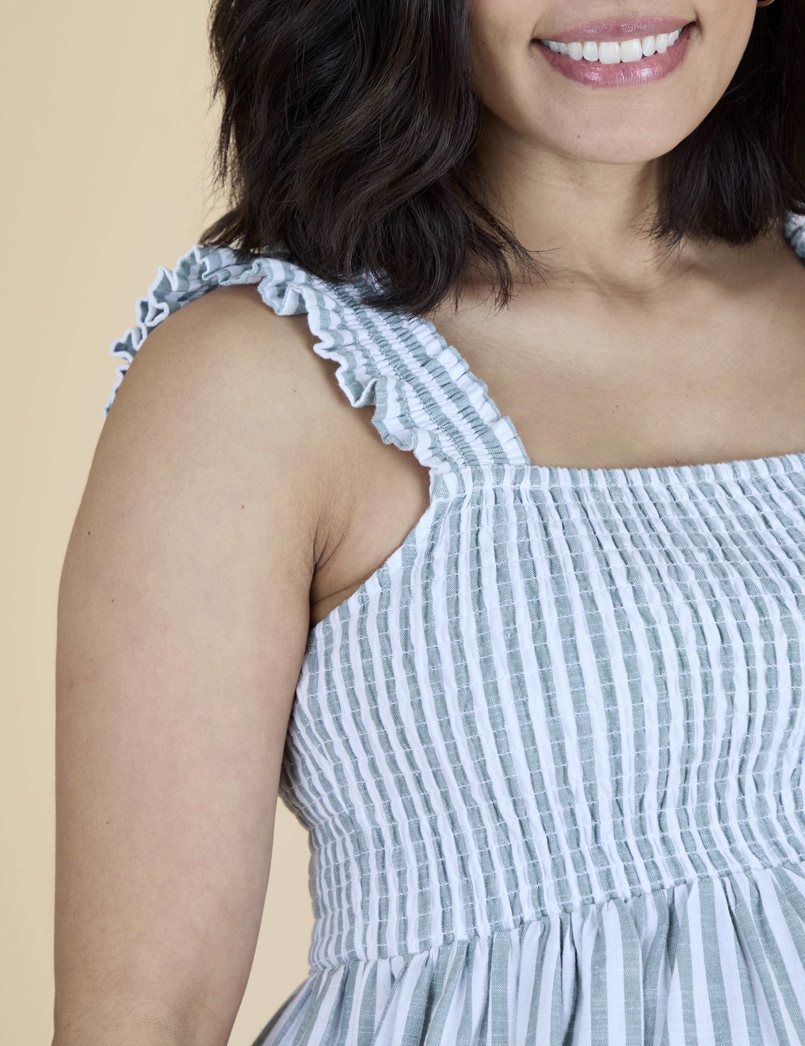 Maternity Pure Cotton Striped Midi Dress 4 of 6