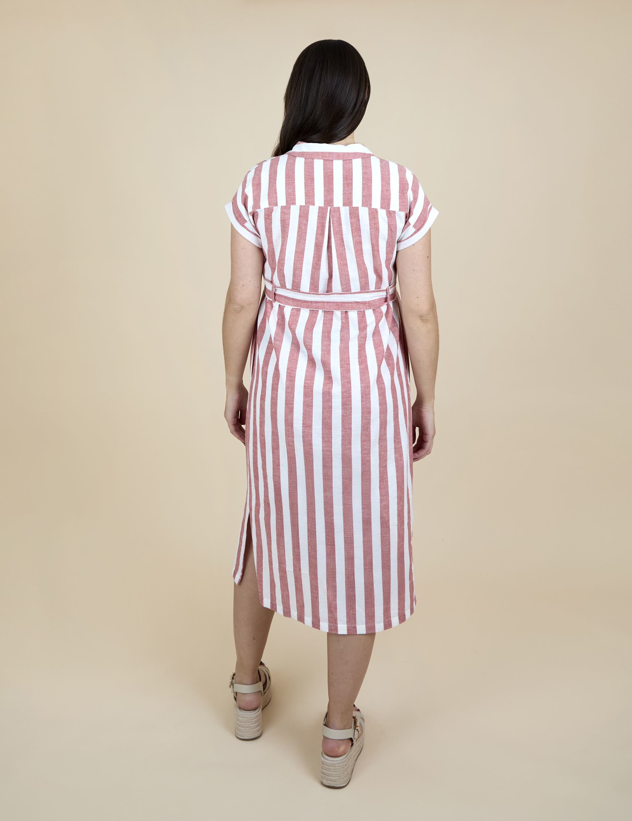 Maternity Pure Cotton Striped Midi Dress 7 of 8