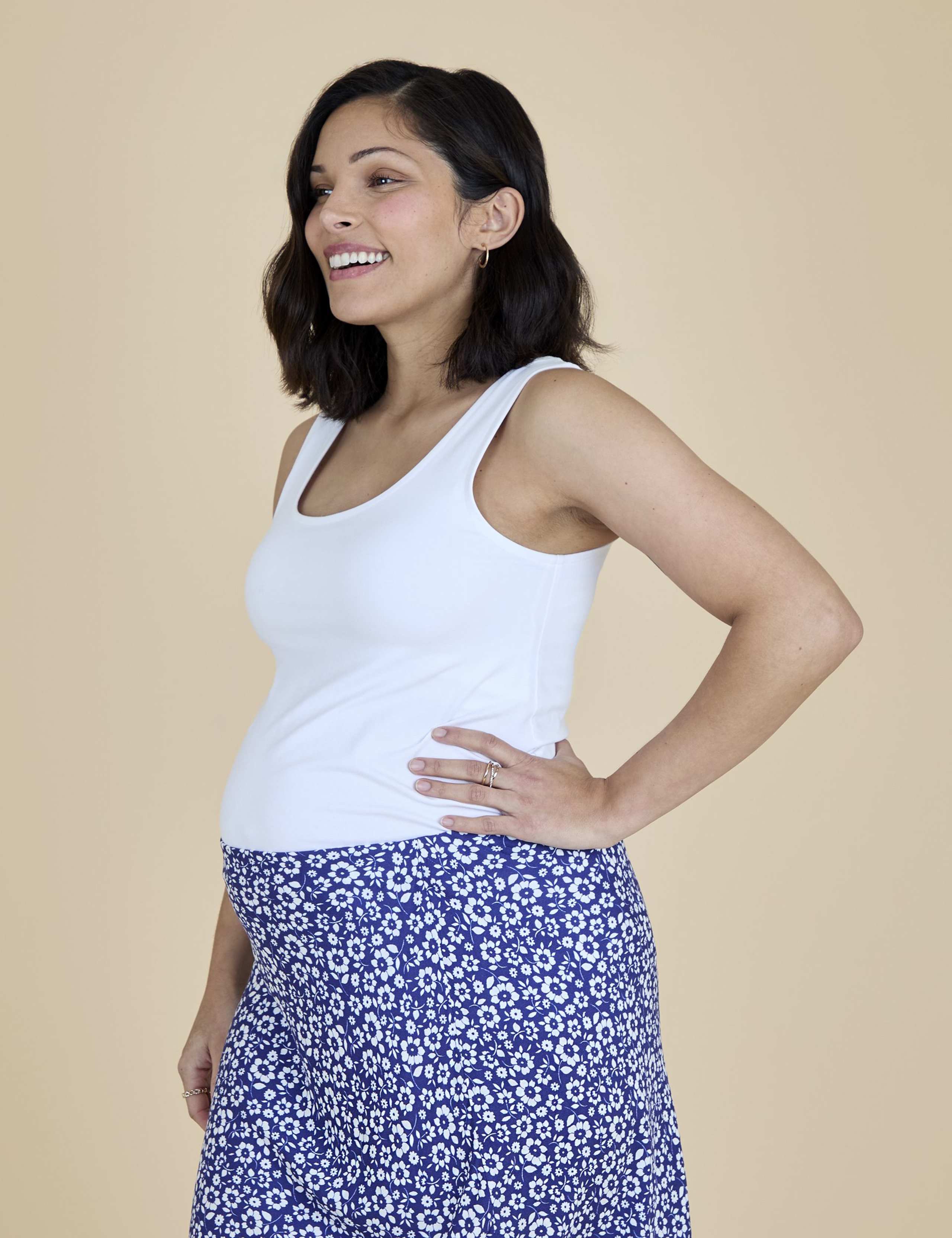 Maternity Floral Midi Slip Skirt 2 of 6