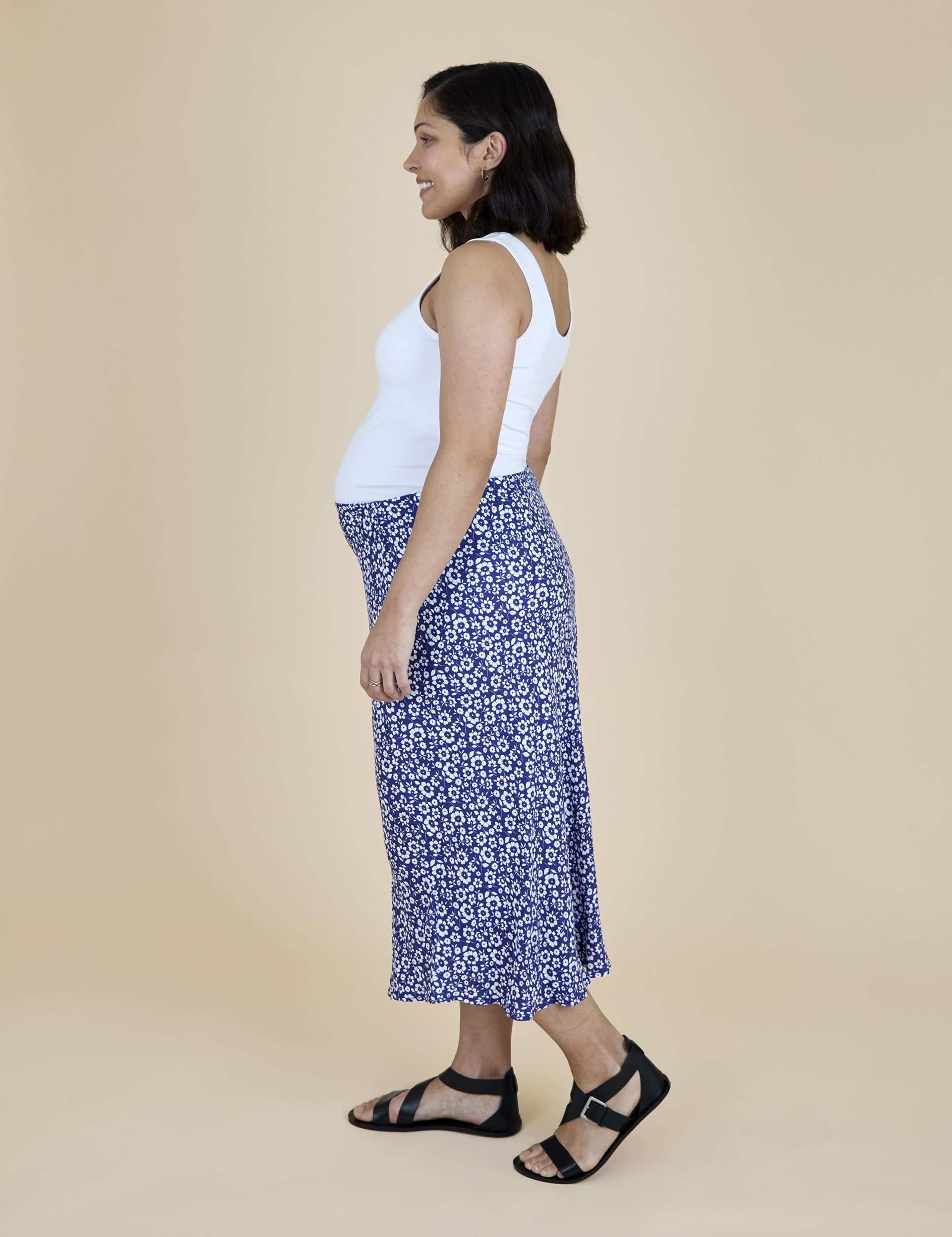 Maternity Floral Midi Slip Skirt 3 of 6