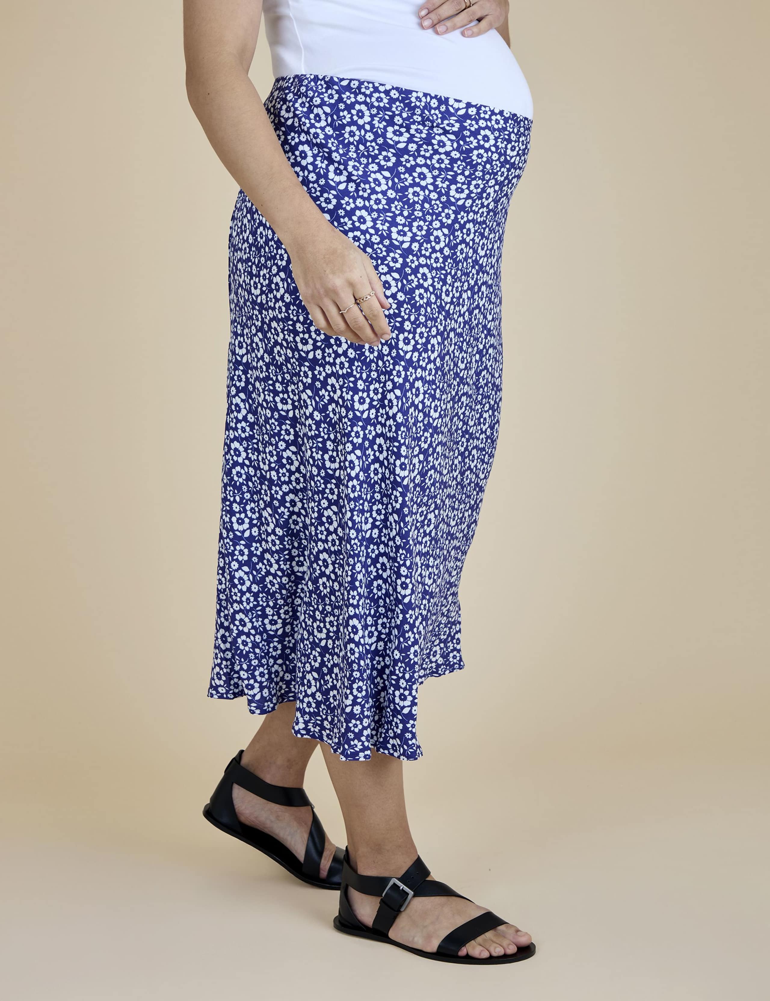 Maternity Floral Midi Slip Skirt 5 of 6
