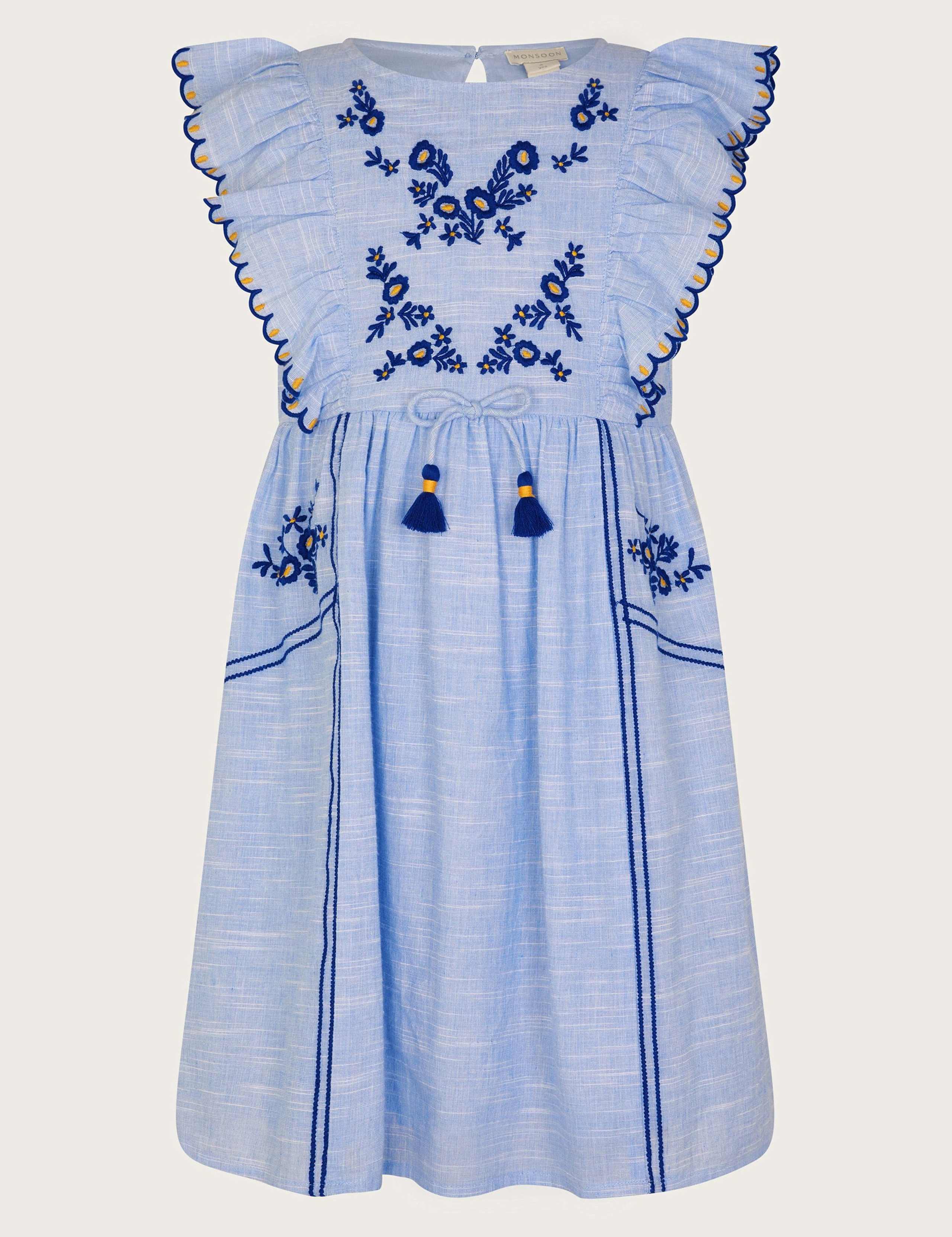 Pure Cotton Floral Dress (3-13 Yrs) 2 of 4