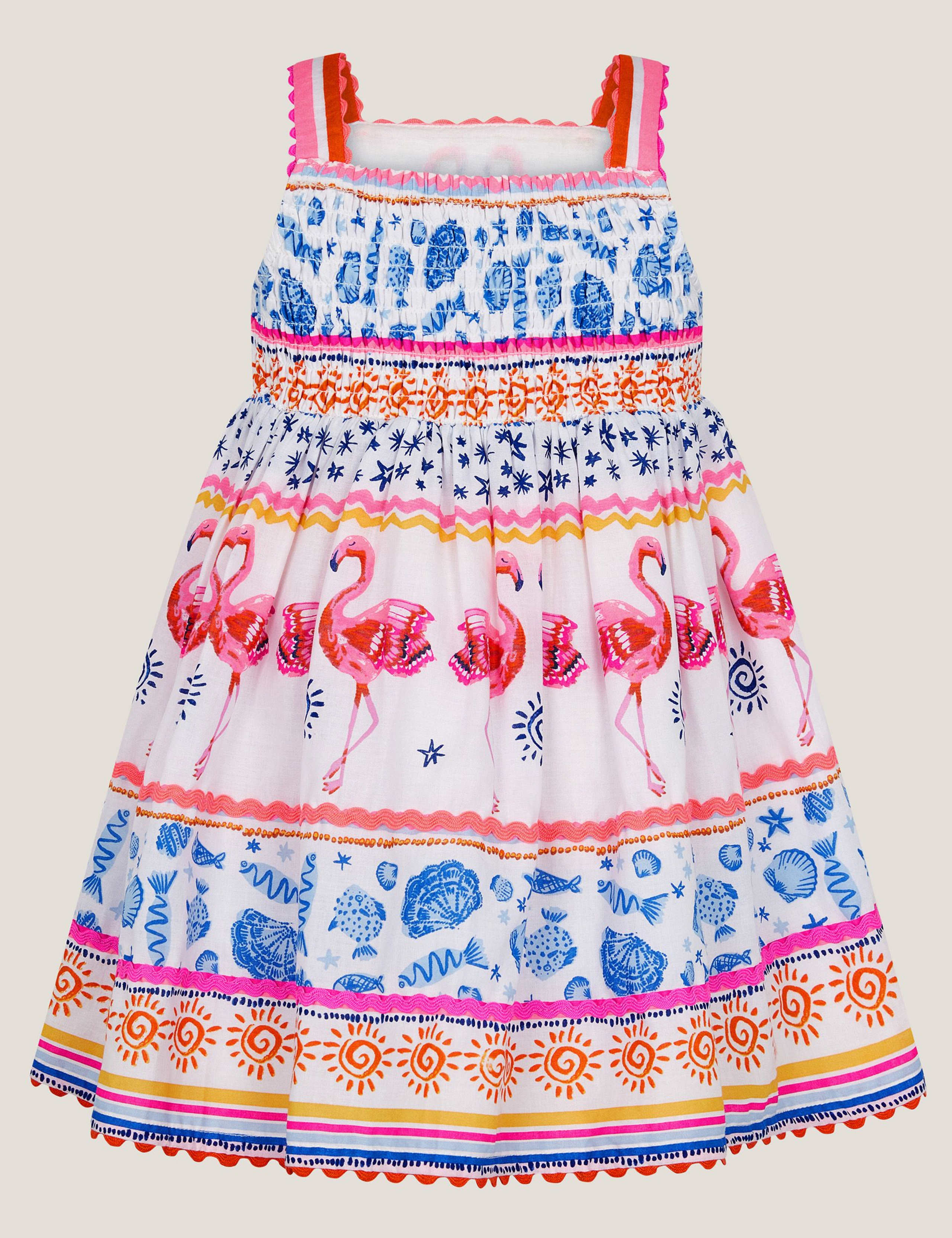 Pure Cotton Flamingo Dress (3-13 Yrs) 3 of 3
