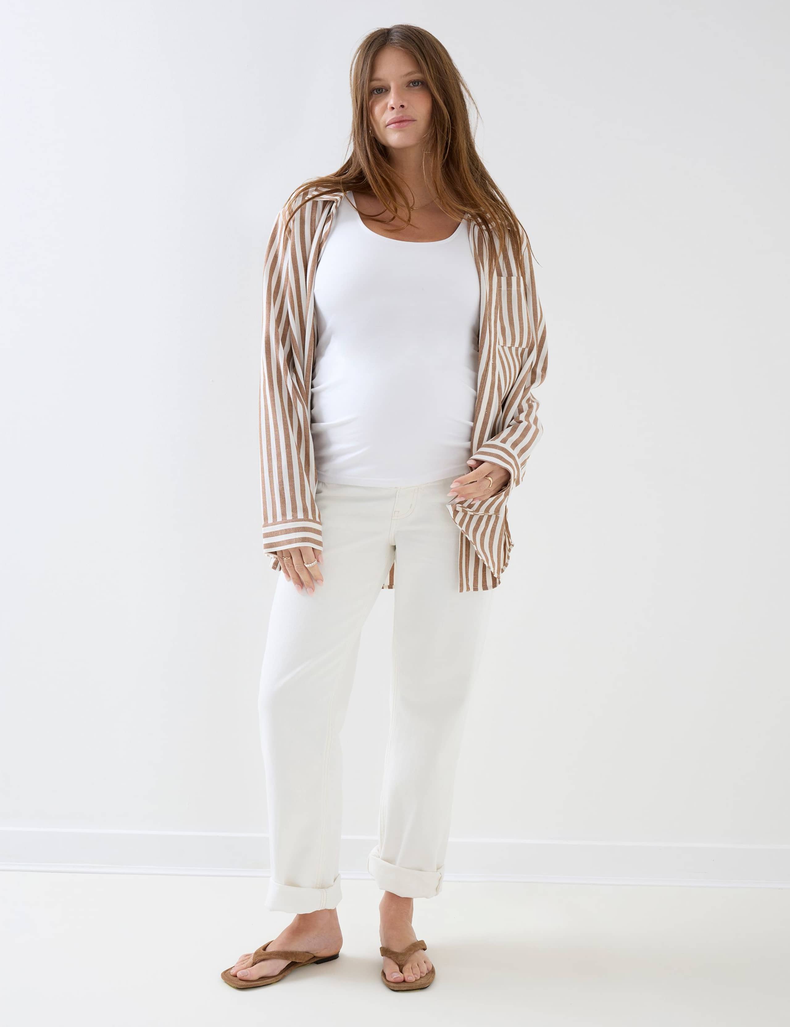 Maternity Pure Cotton Striped Button Through Shirt 5 of 7