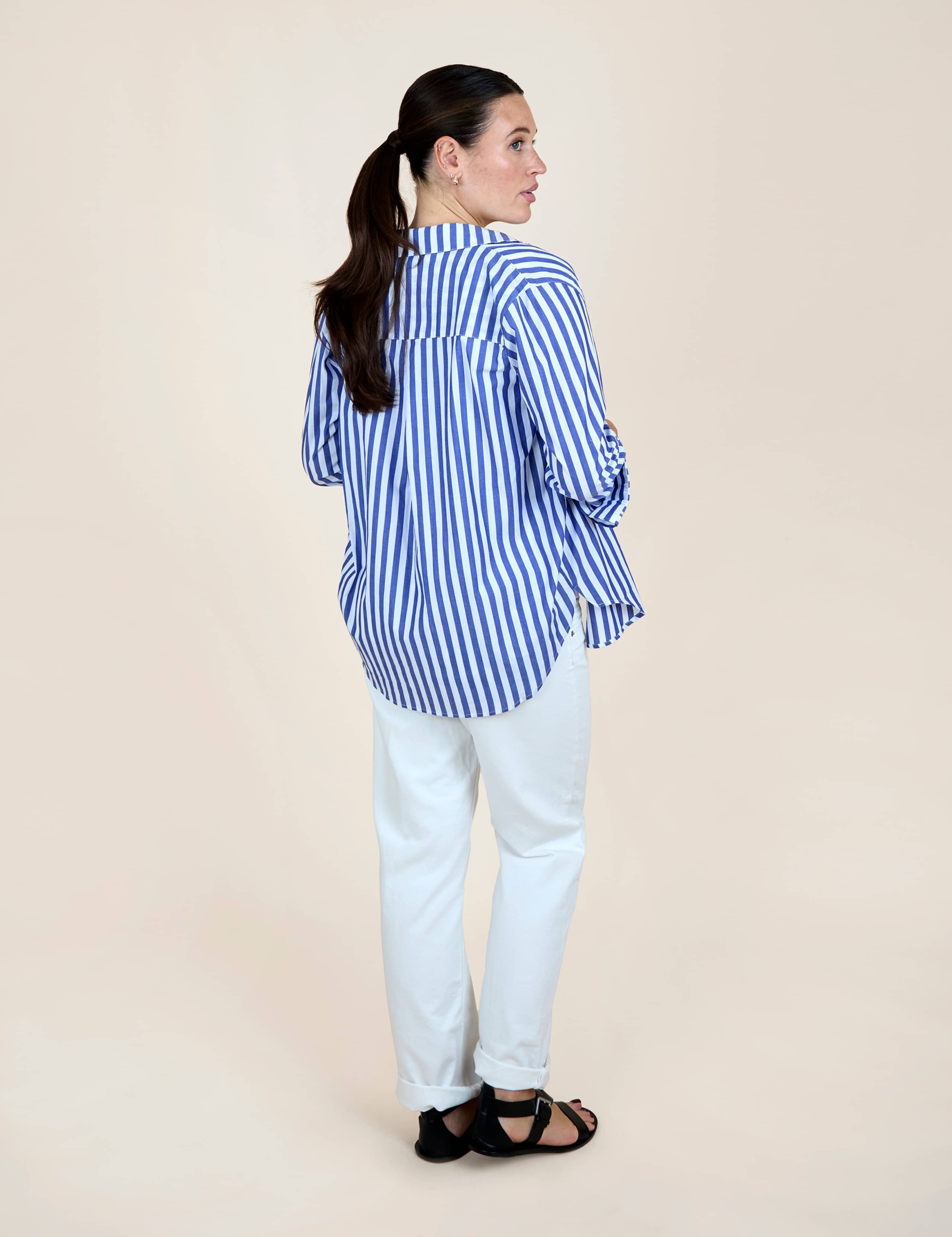 Maternity Pure Cotton Striped Button Through Shirt 2 of 4