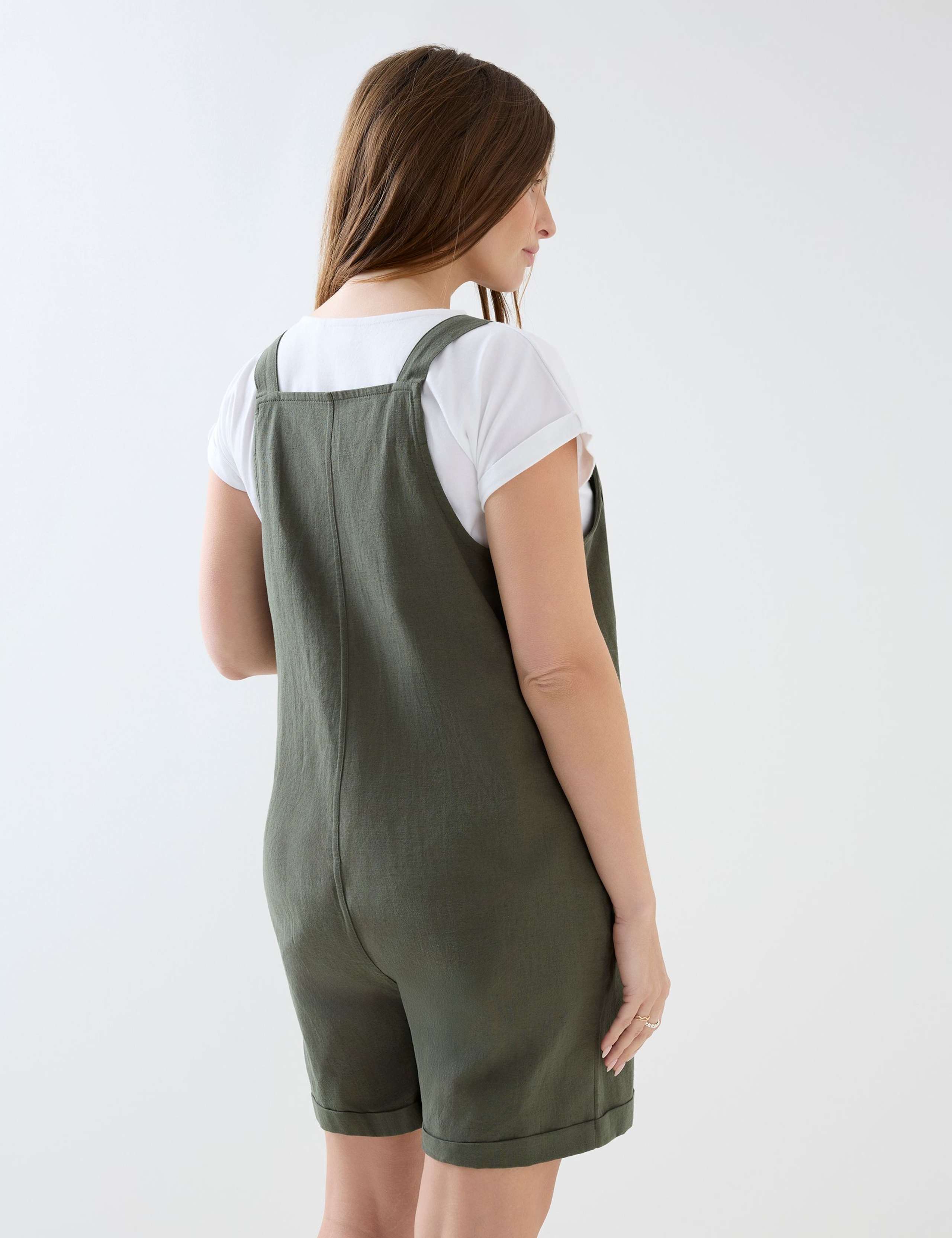Short Maternity Dungarees with Linen 5 of 5