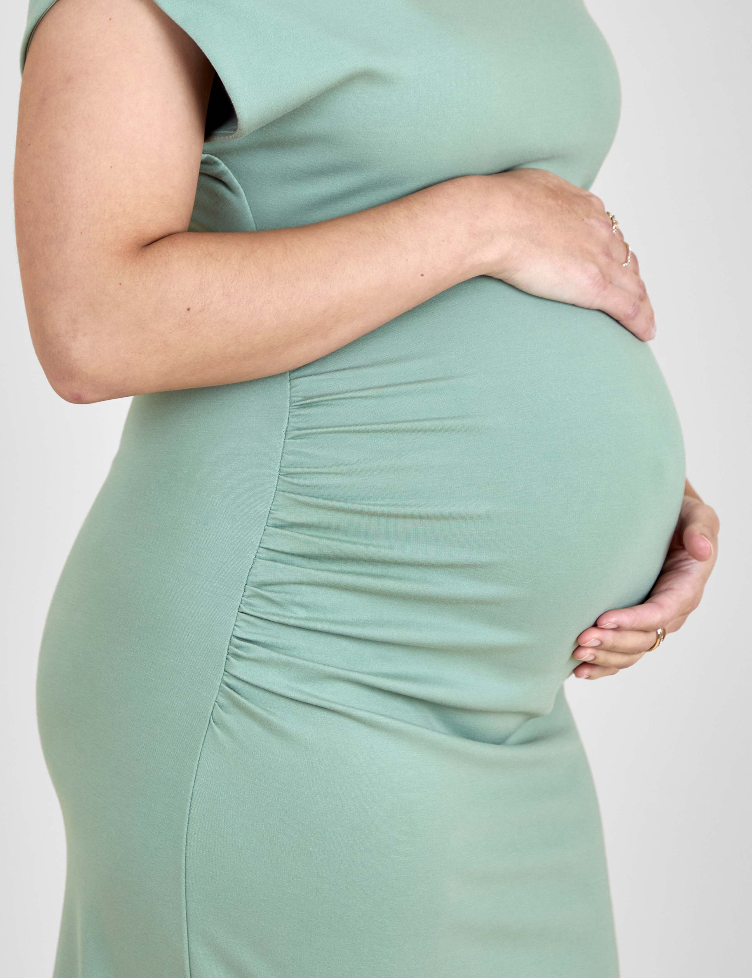 Maternity Ruched Midi Bodycon Dress 5 of 5