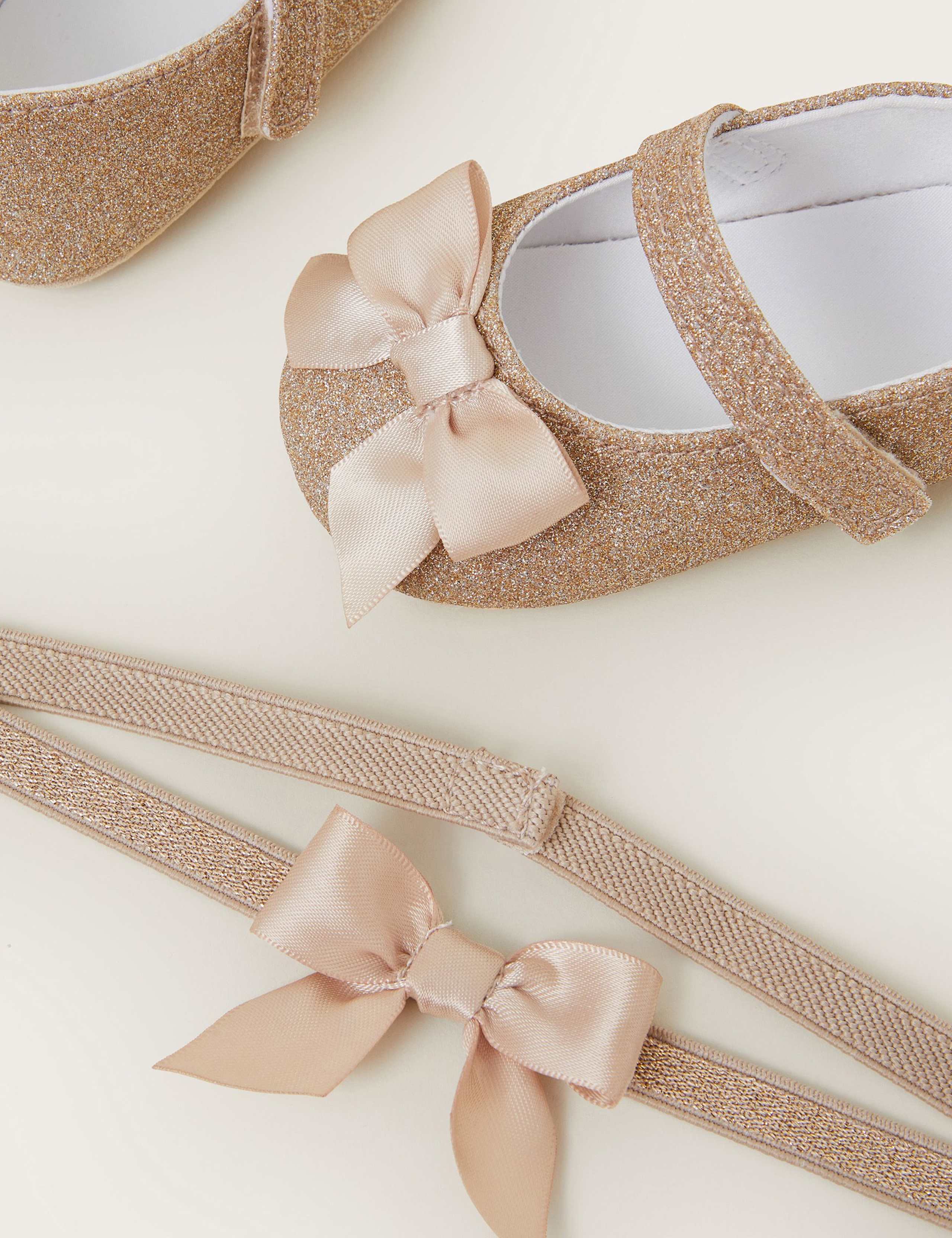 Baby Glitter Ballet Pumps & Headband (0-18 Mths) 2 of 2
