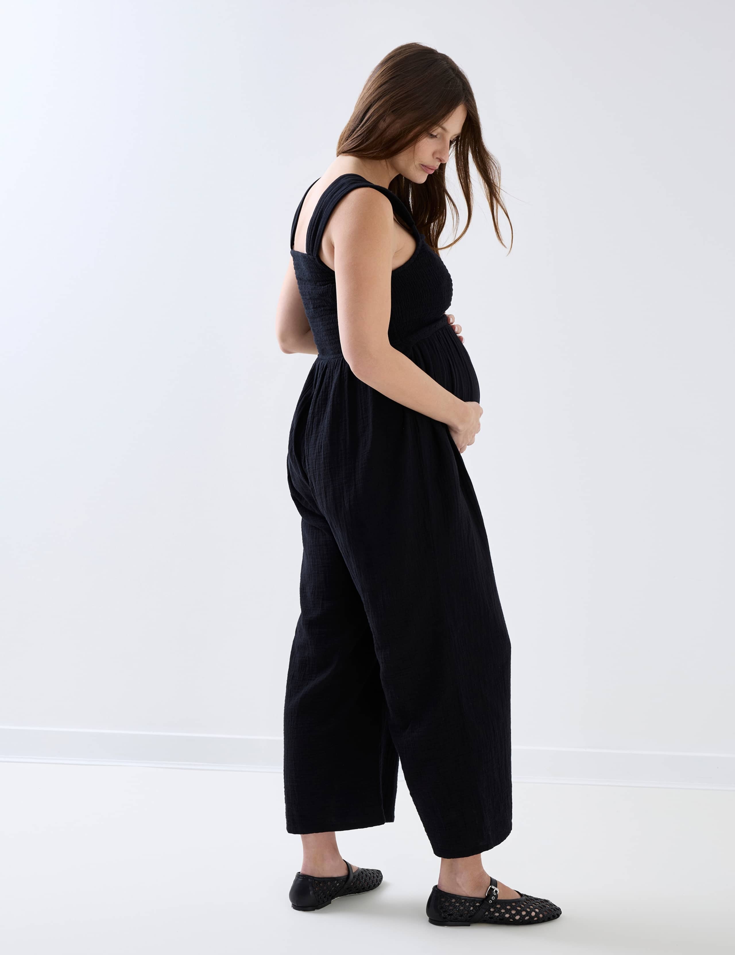 Maternity Cheesecloth Sleeveless Jumpsuit 3 of 5