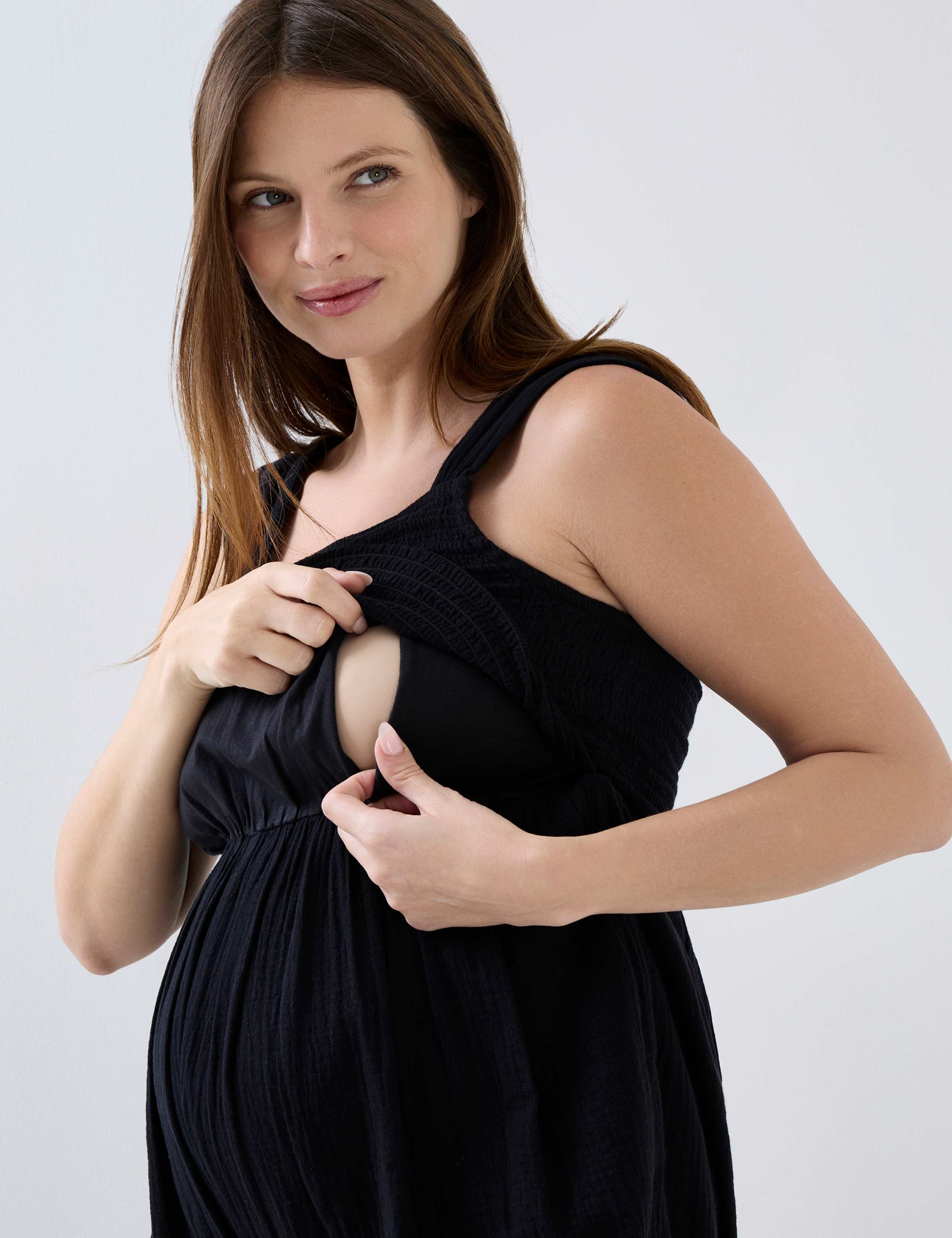 Maternity Cheesecloth Sleeveless Jumpsuit 5 of 5