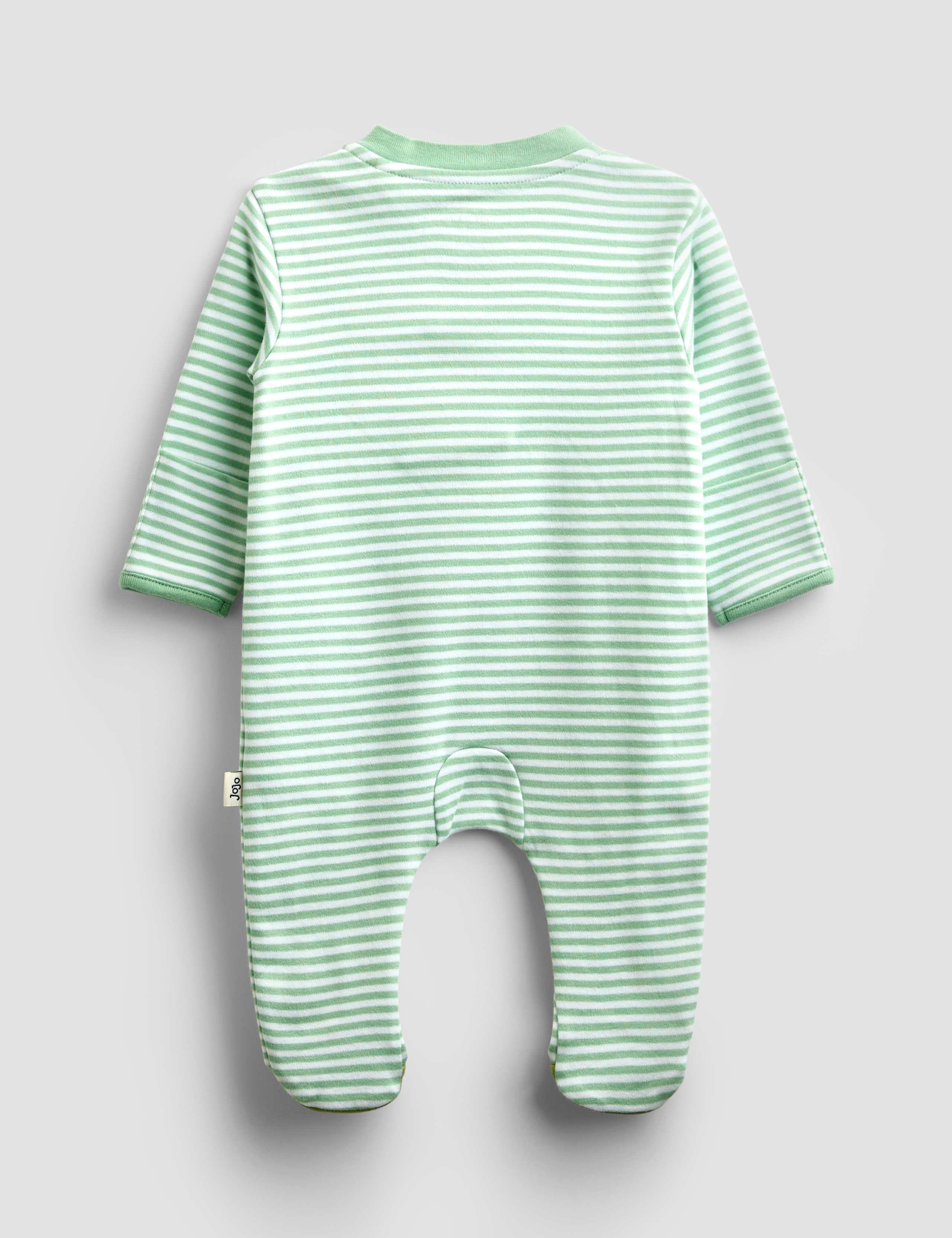 Pure Cotton Striped Appliiqué Sleepsuit (0-12 Mths) 5 of 5