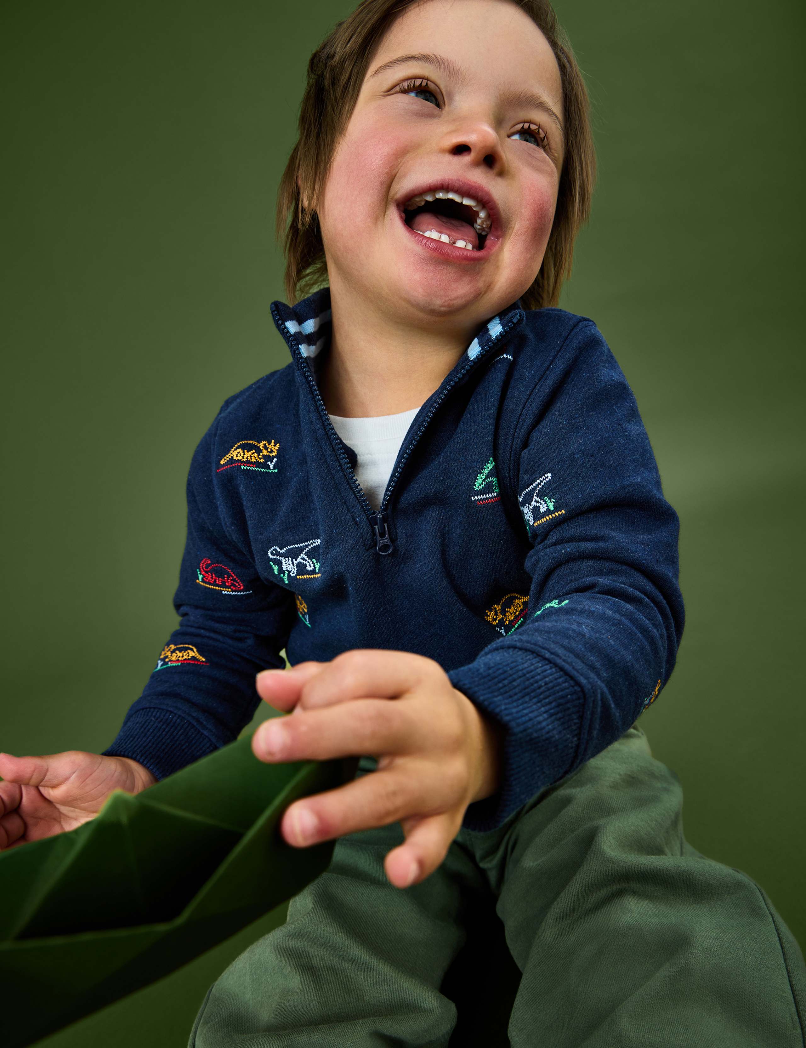 Pure Cotton Embroidered Dinosaur Sweatshirt (1-5 Yrs) 1 of 5