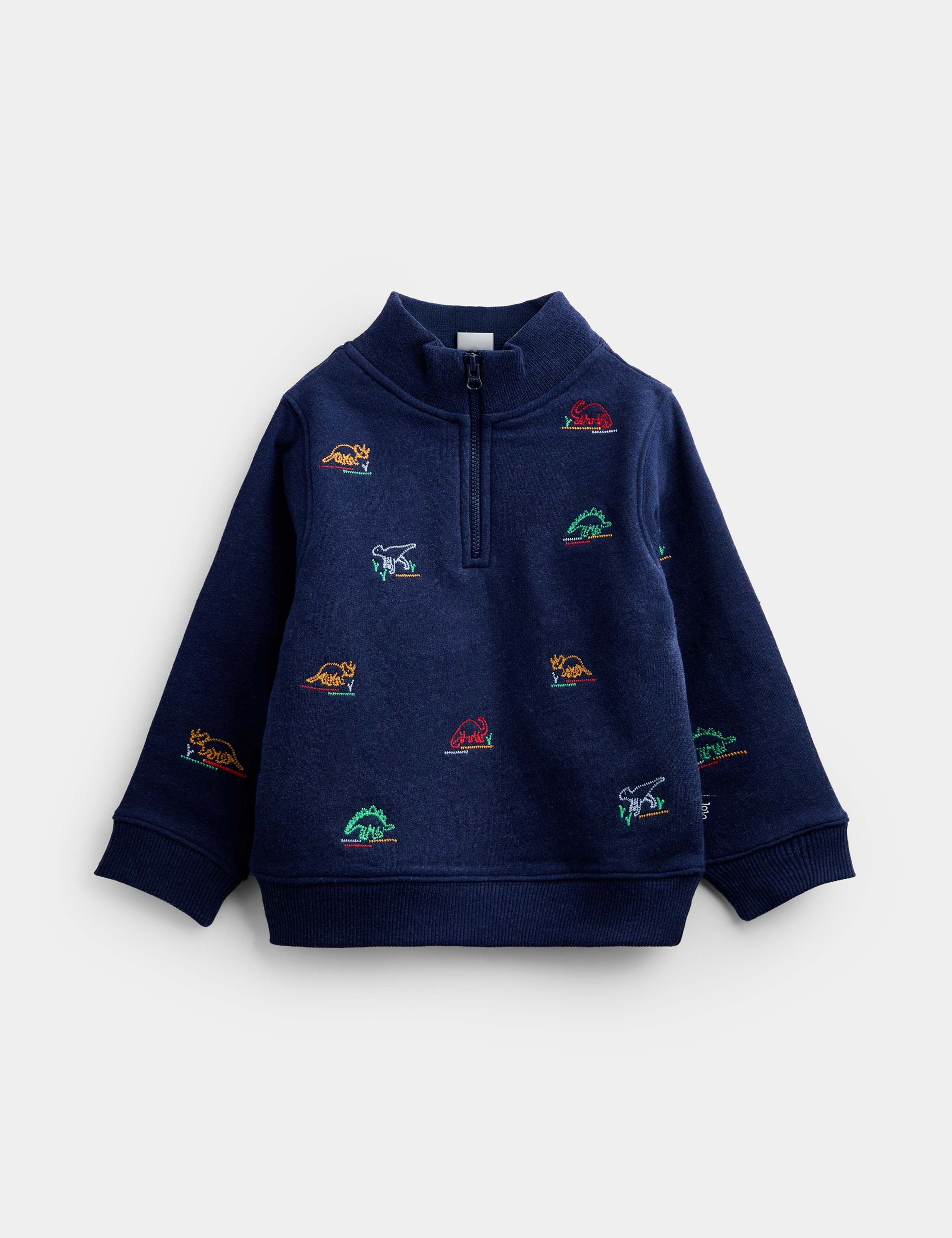 Pure Cotton Embroidered Dinosaur Sweatshirt (1-5 Yrs) 2 of 5