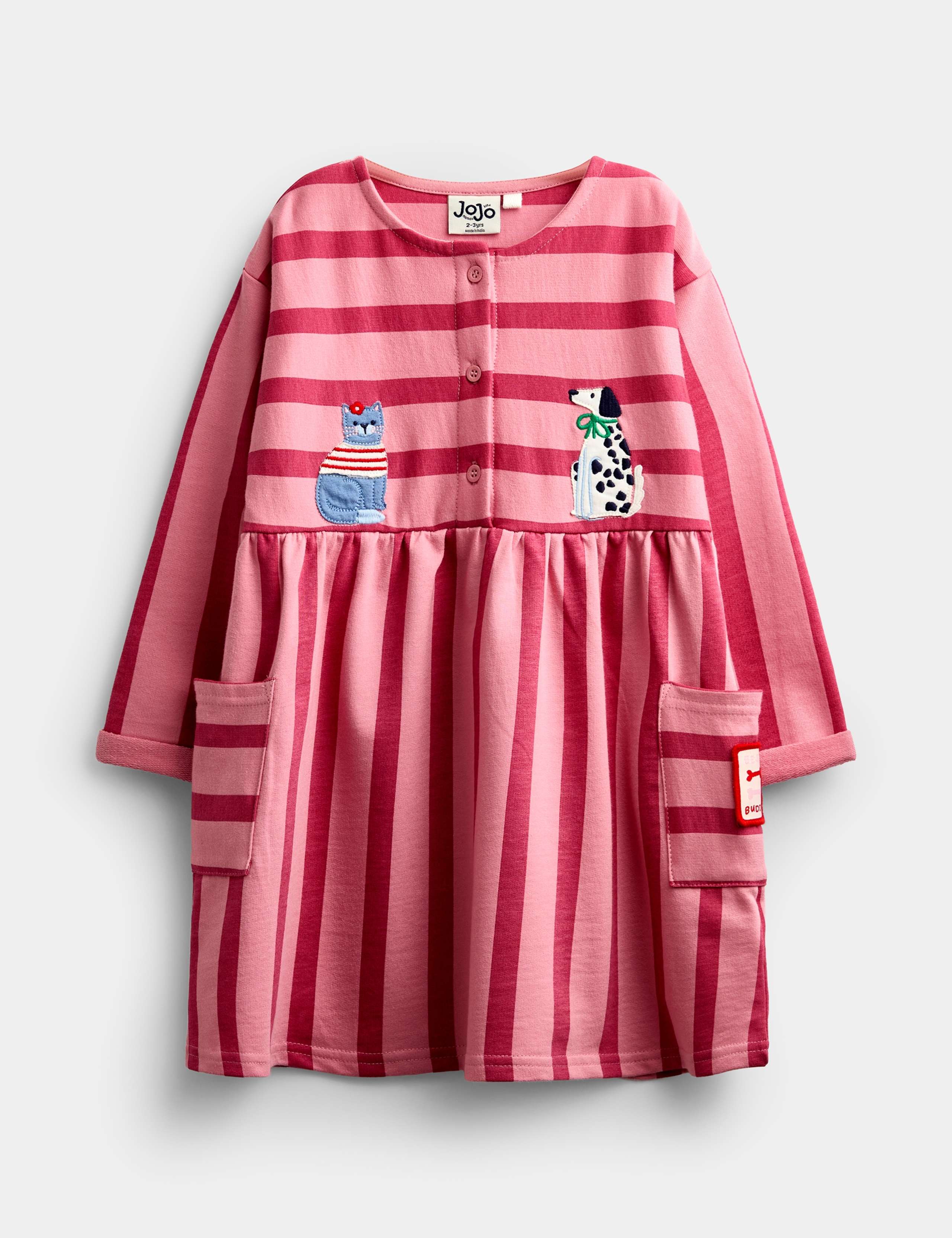 Pure Cotton Striped Appliqué Dress (1-5 Years) 2 of 5