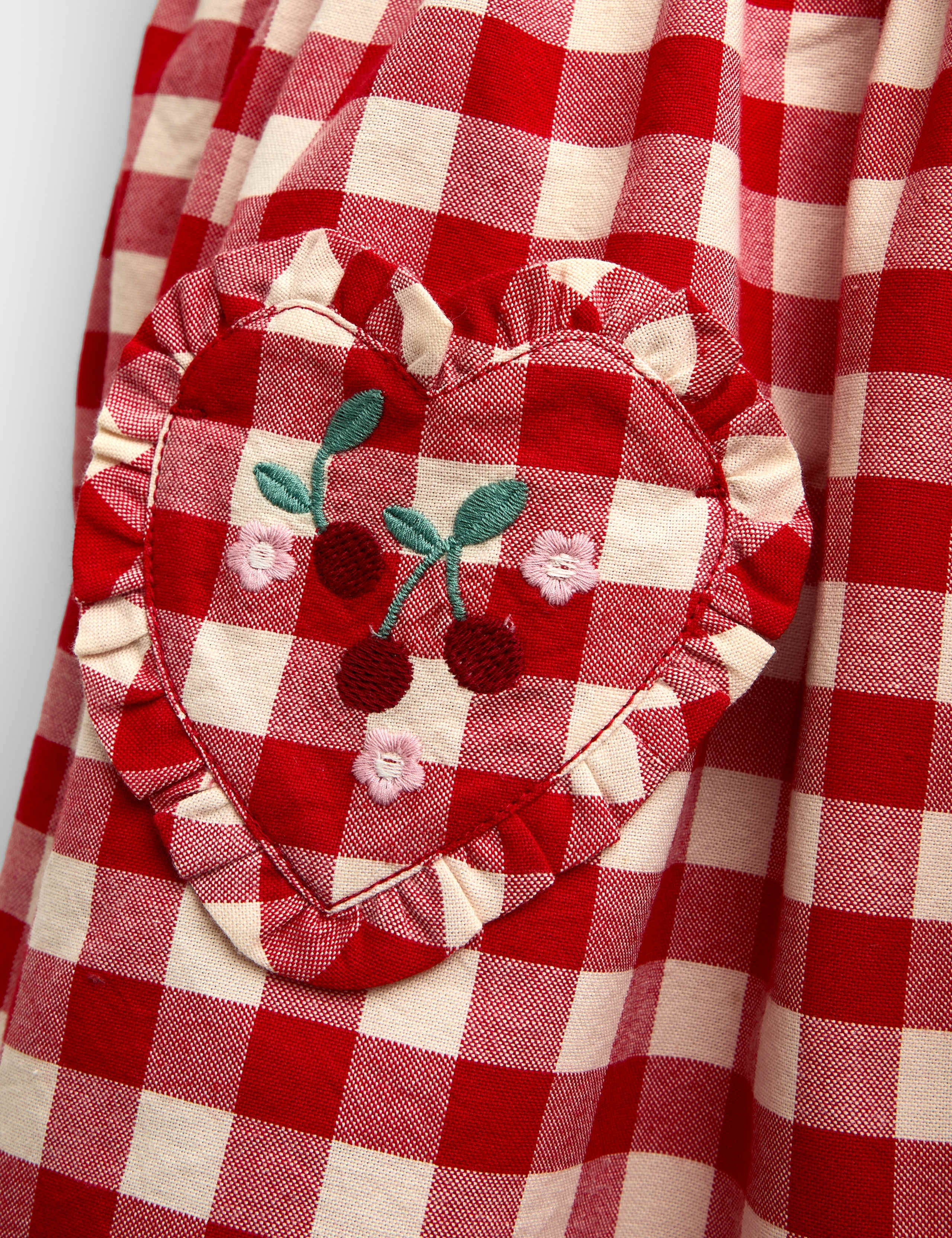 Pure Cotton Checked Heart Pocket Dress (1-5 Yrs) 5 of 5