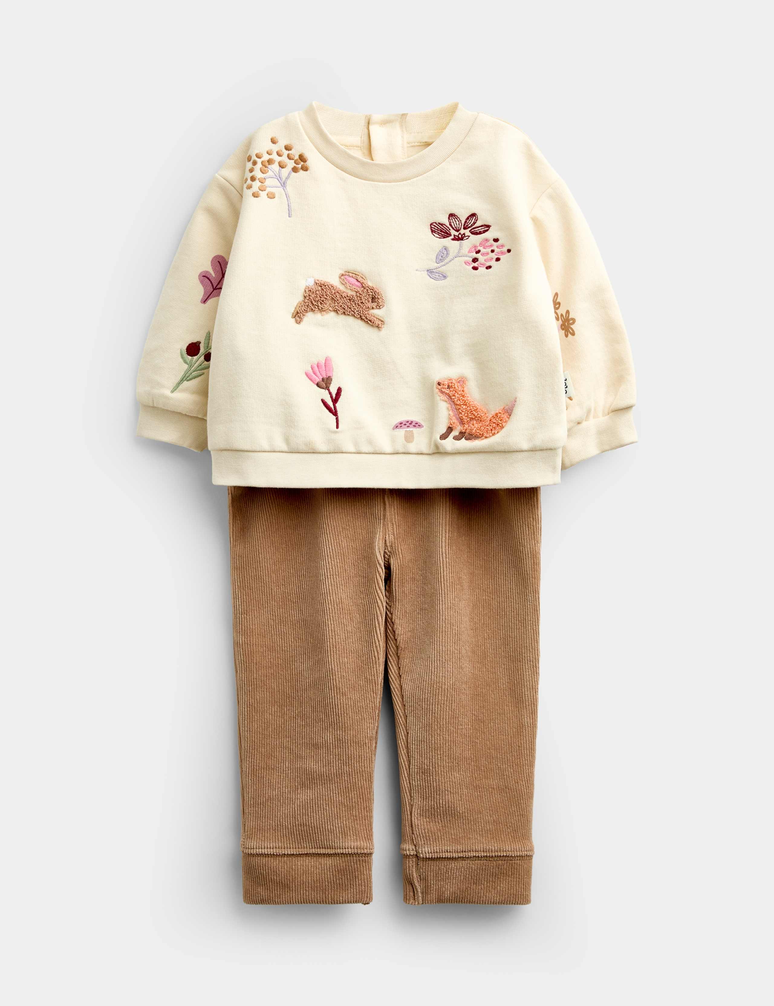 2 Piece Cotton Rich Woodland Outfit (0-2 Yrs) 1 of 6
