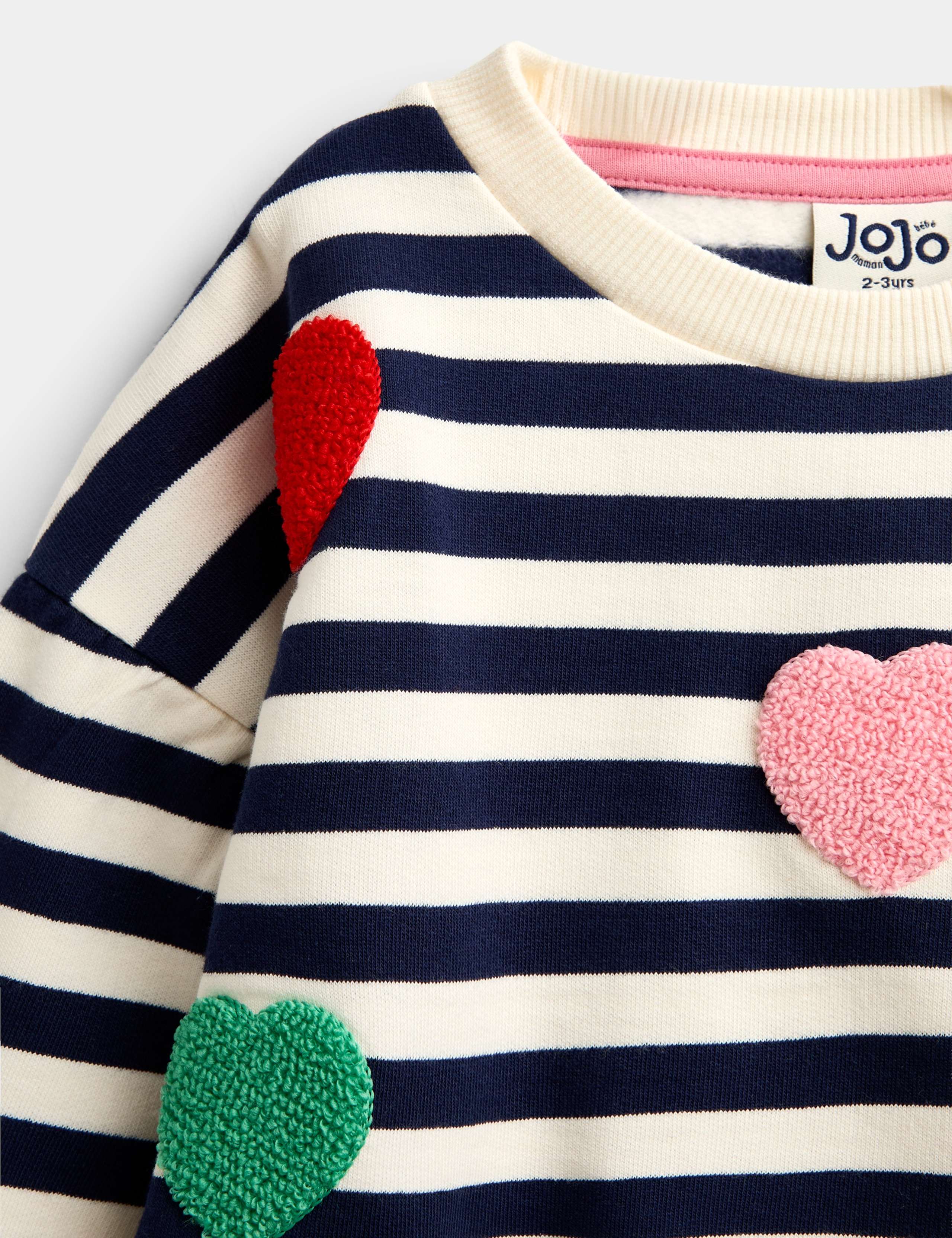Pure Cotton Striped Boucle Heart Sweatshirt (1-5 Yrs) 2 of 4