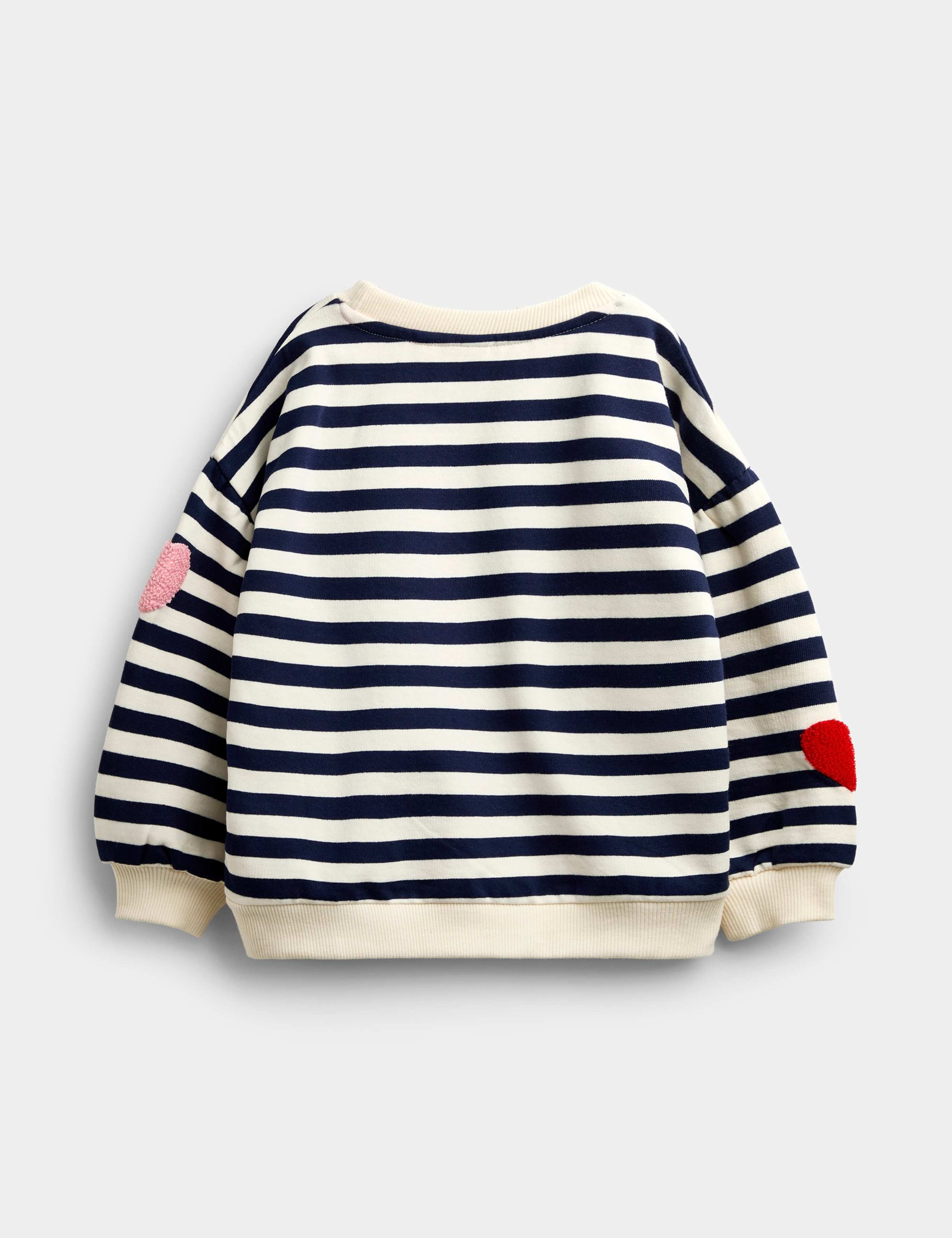 Pure Cotton Striped Boucle Heart Sweatshirt (1-5 Yrs) 3 of 4