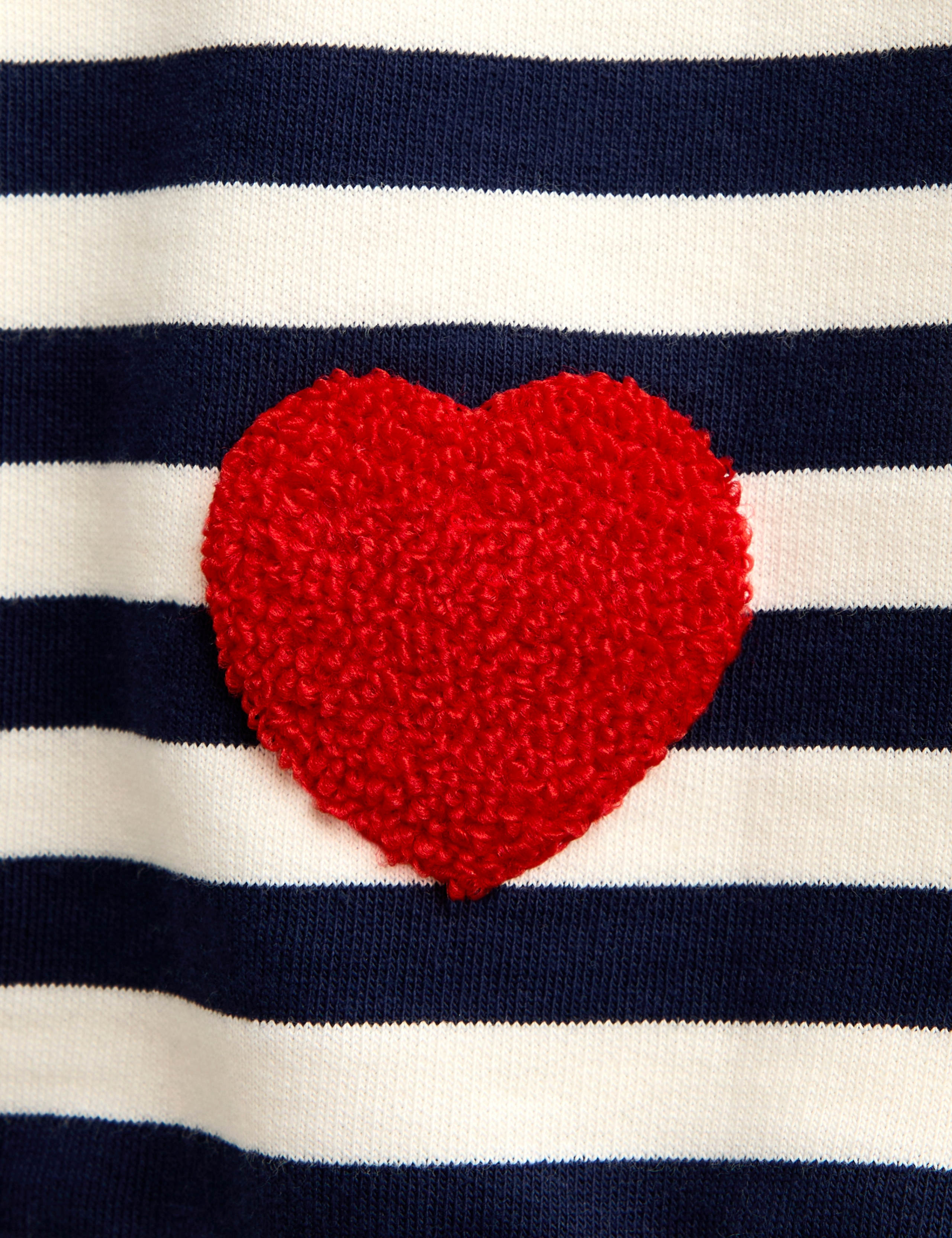 Pure Cotton Striped Boucle Heart Sweatshirt (1-5 Yrs) 4 of 4