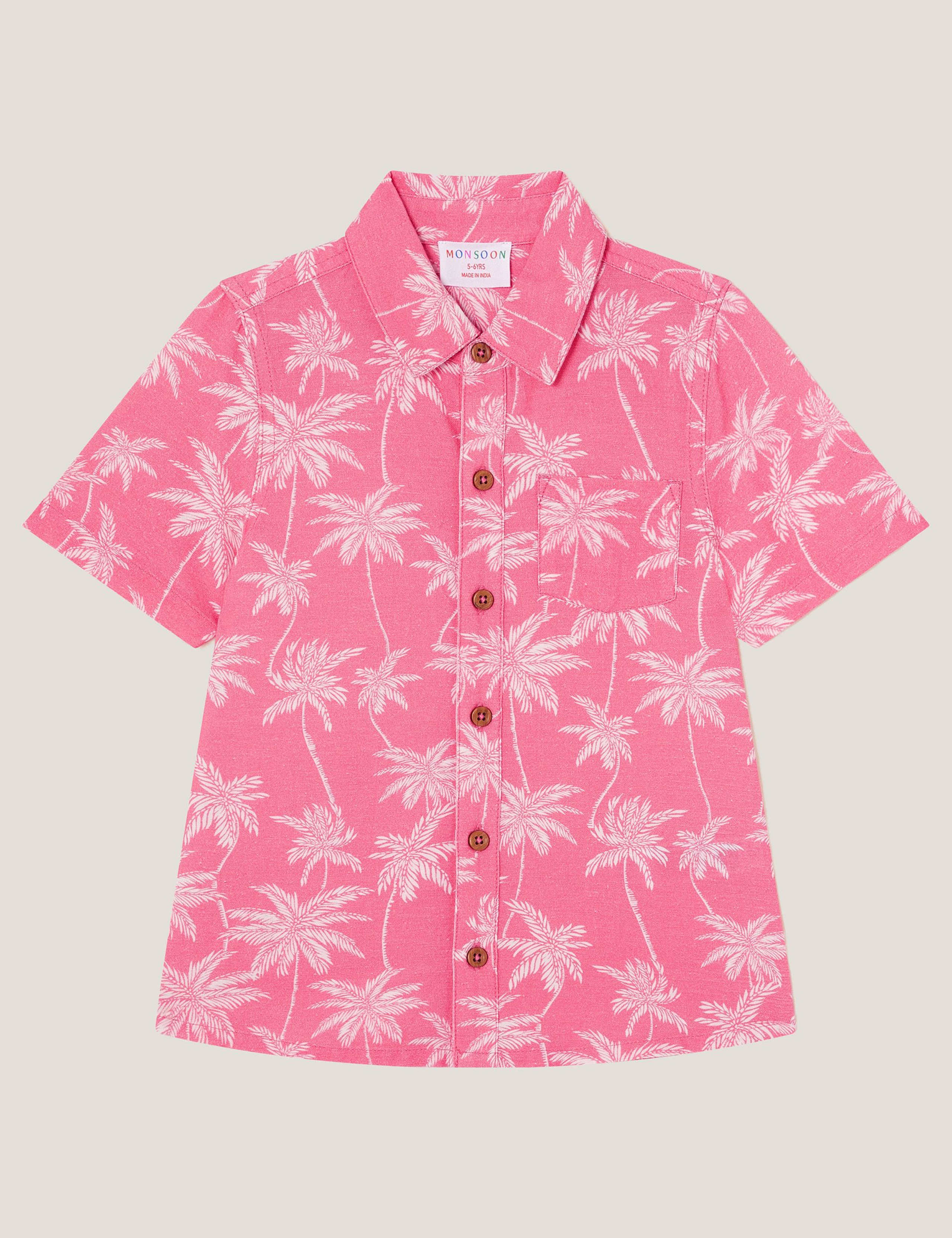 Cotton Blend Palm Print Shirt 1 of 3