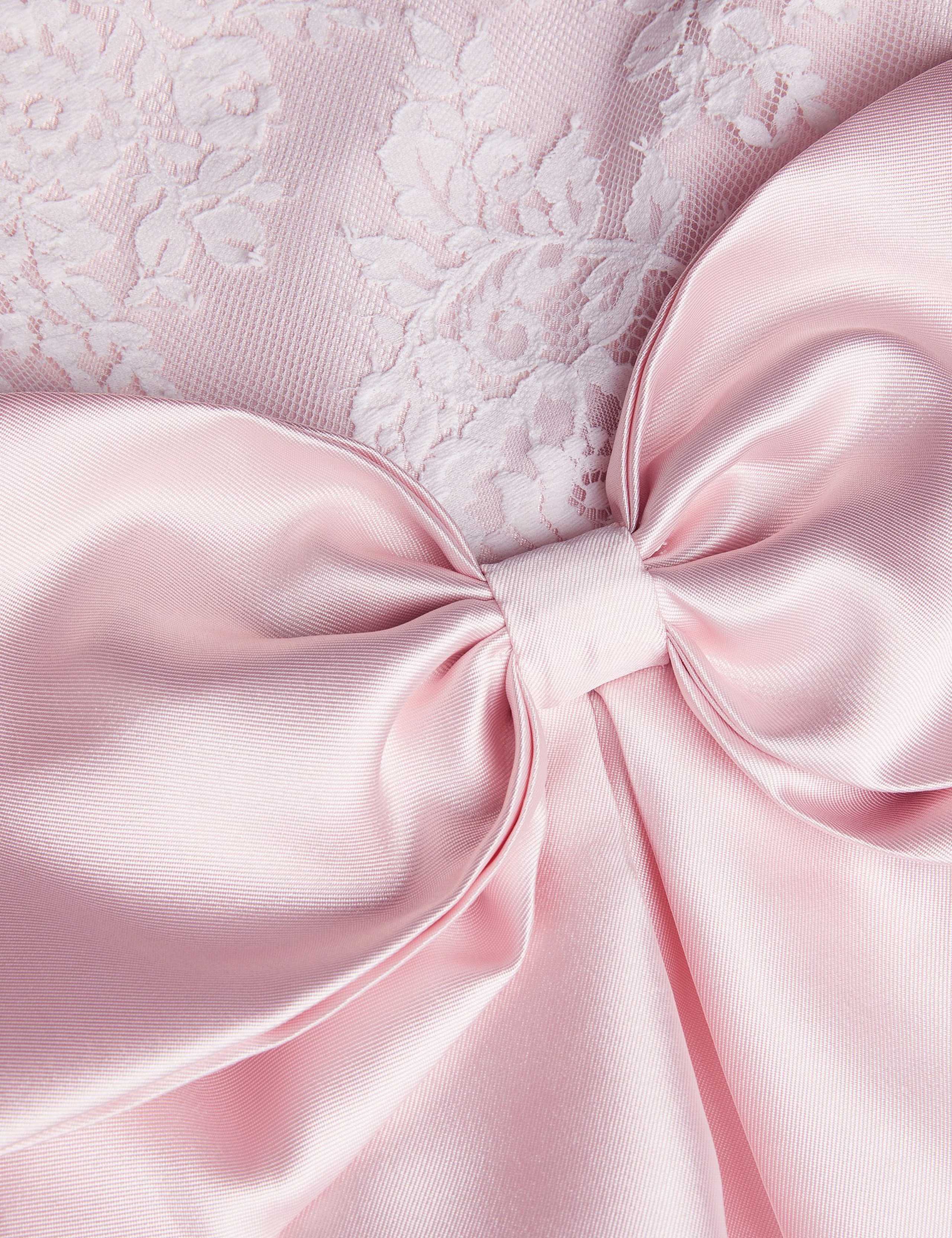 Satin Halter Neck Lace Detail Dress 2 of 3