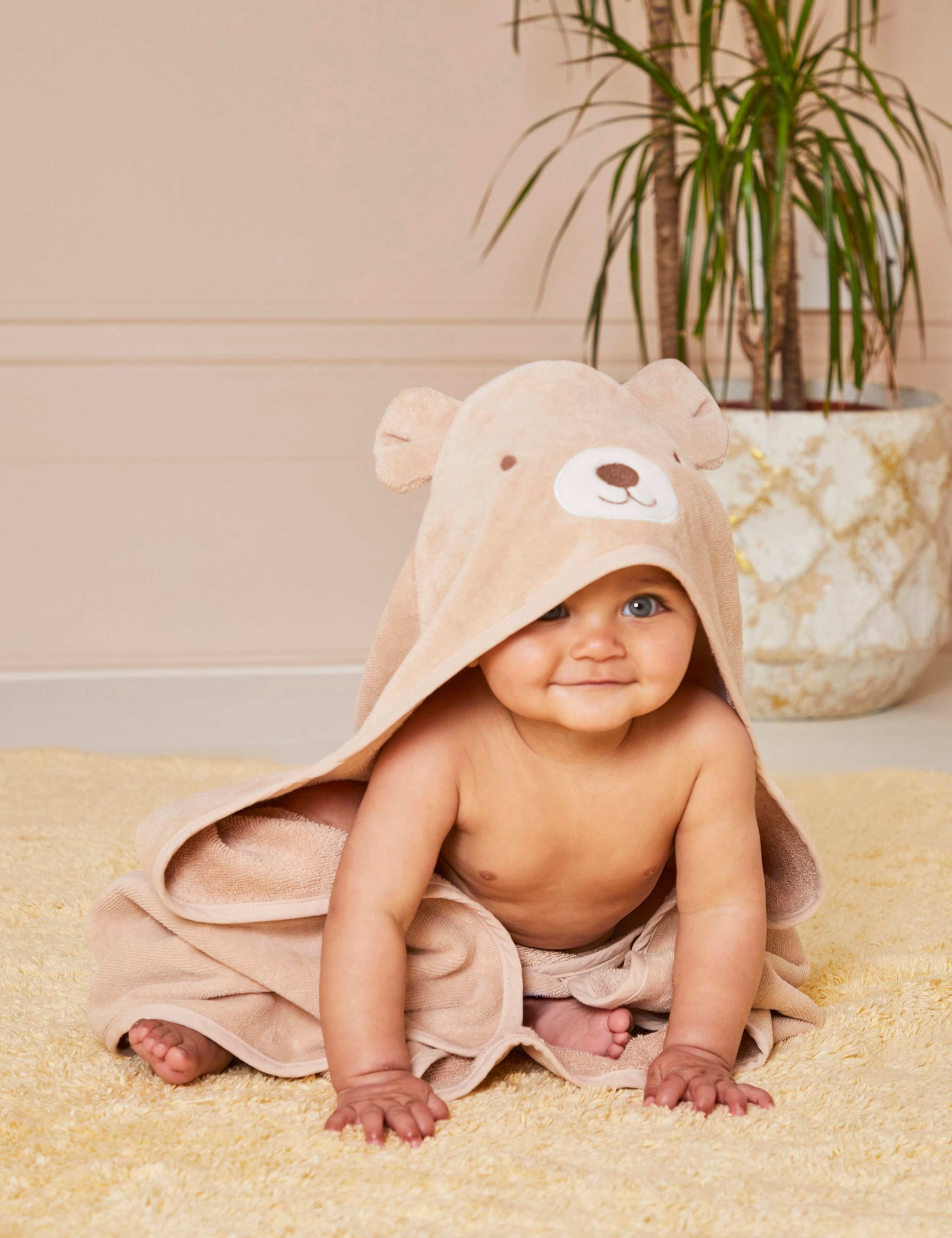 Plain Hooded Cotton Bath Towel 2 of 4