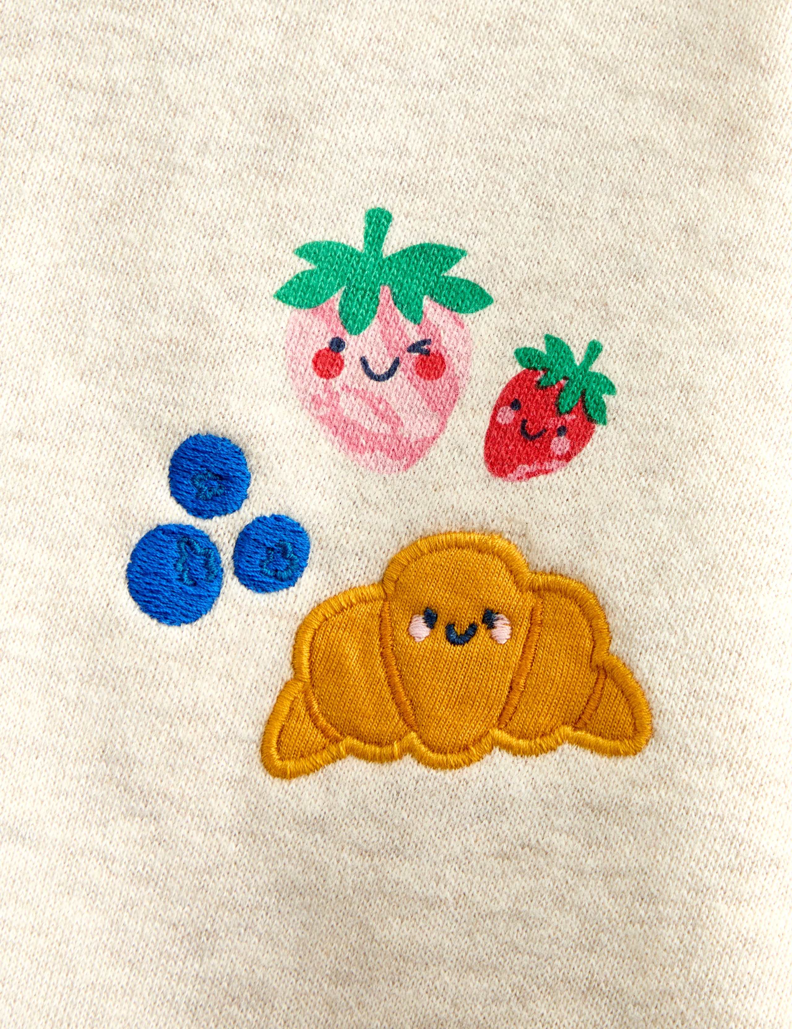 Pure Cotton Breakfast Appliqué Sweatshirt (1-5 Yrs) 2 of 4