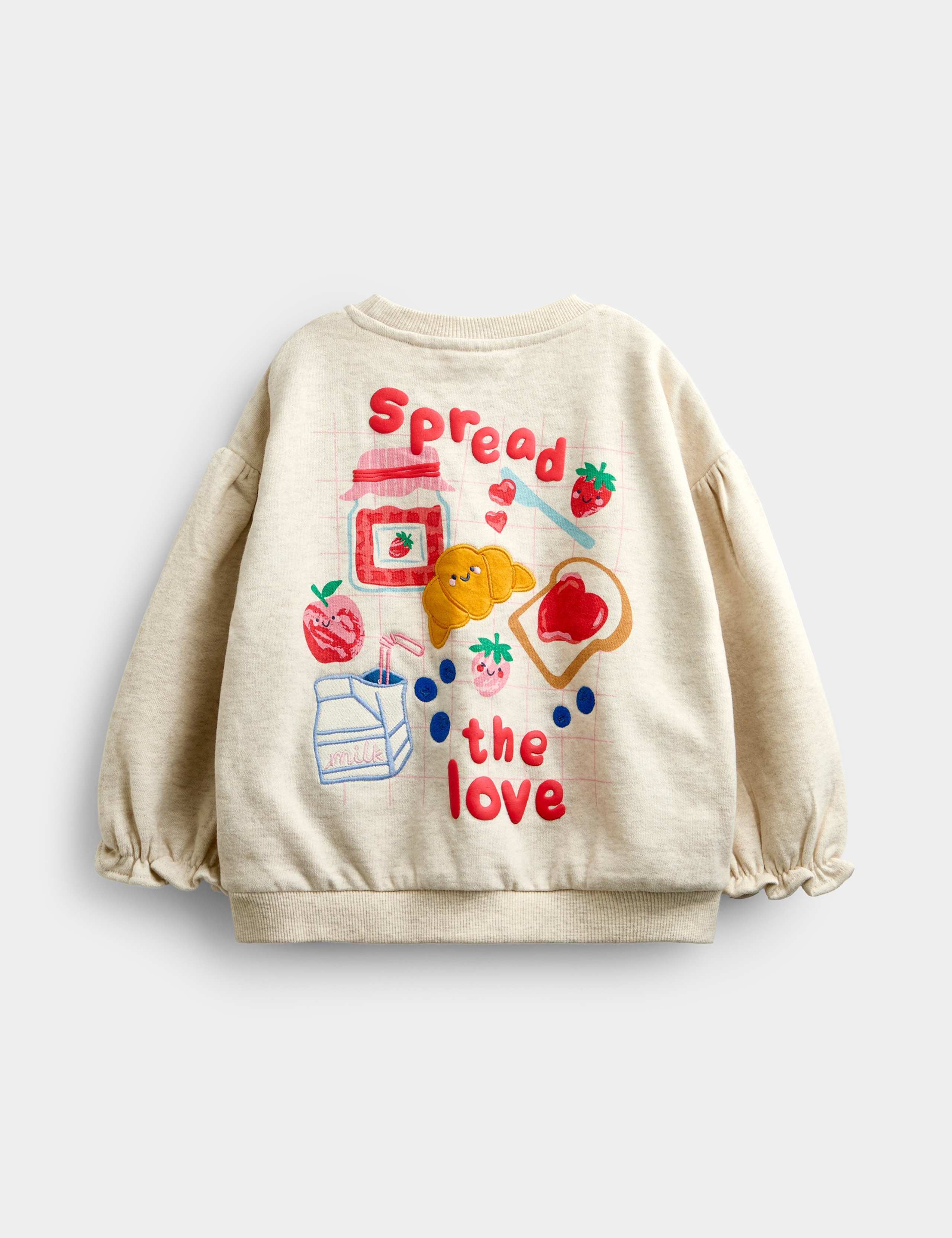 Pure Cotton Breakfast Appliqué Sweatshirt (1-5 Yrs) 3 of 4