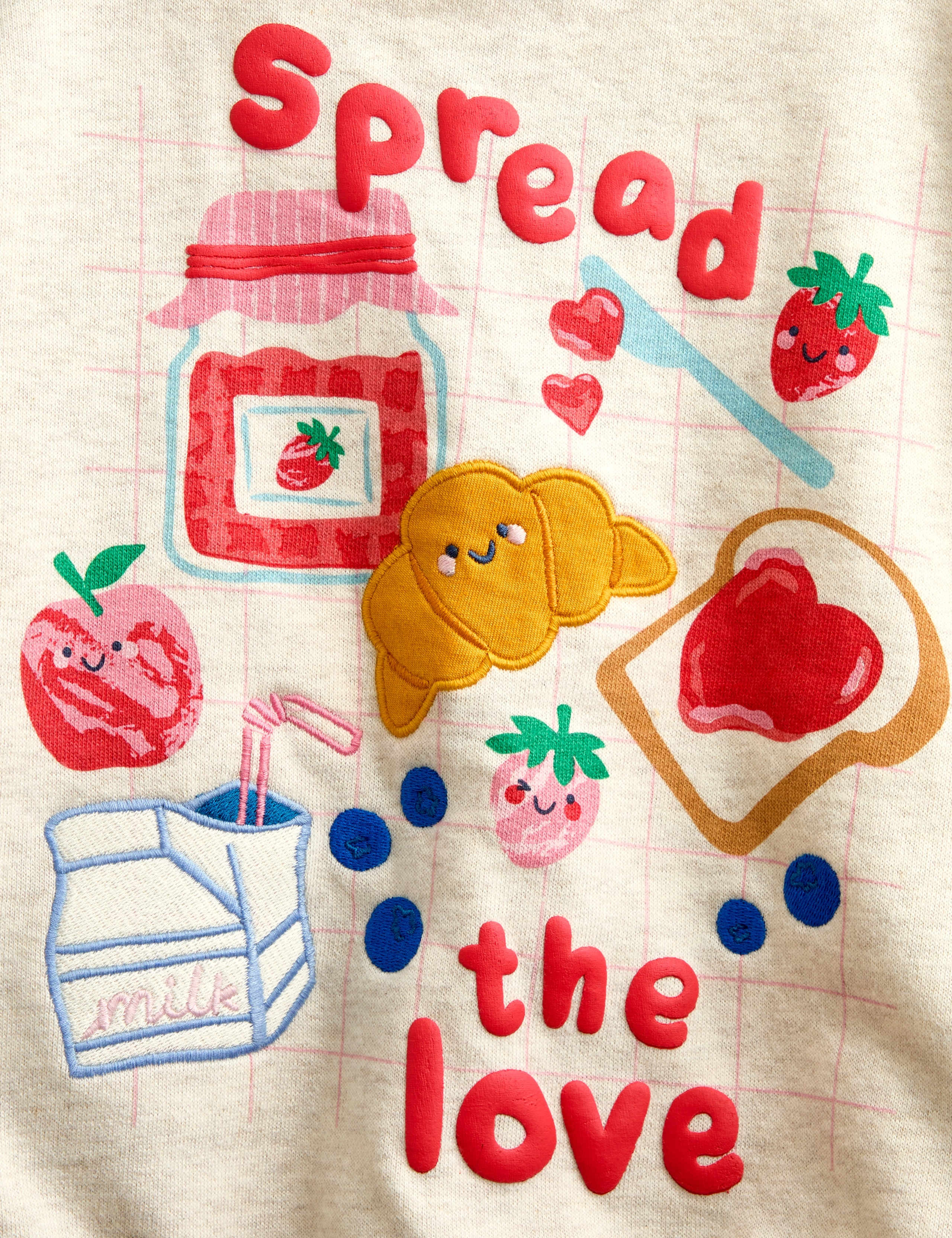Pure Cotton Breakfast Appliqué Sweatshirt (1-5 Yrs) 4 of 4