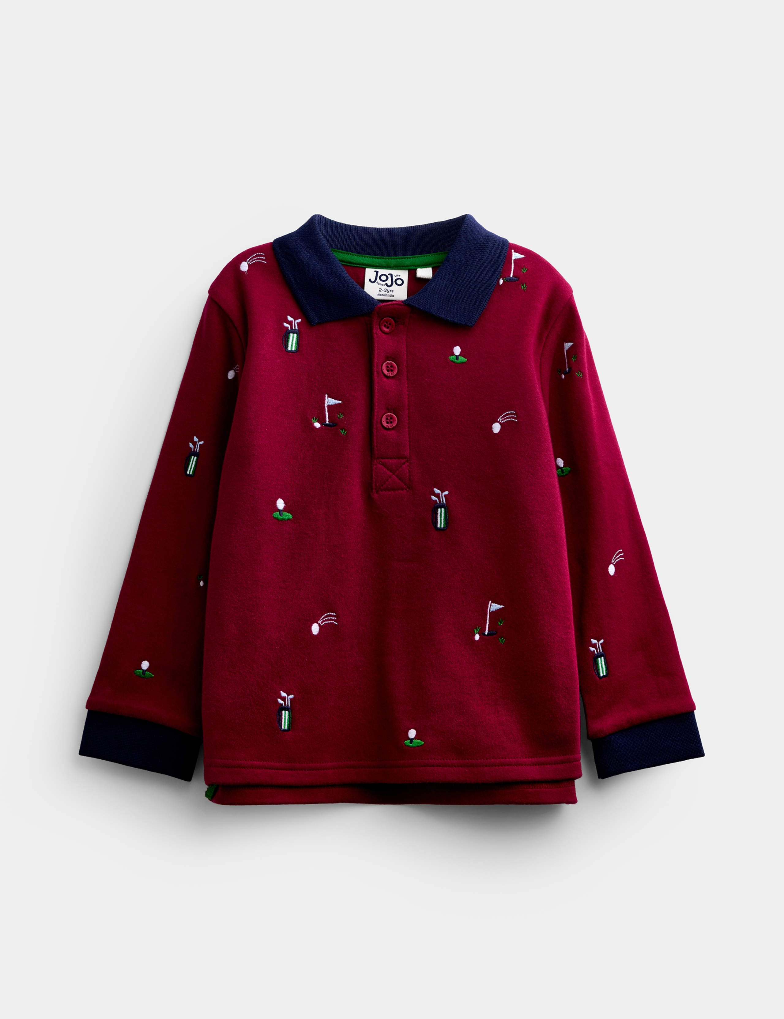 Golf Embroidered Long Sleeve Polo Shirt 1 of 3