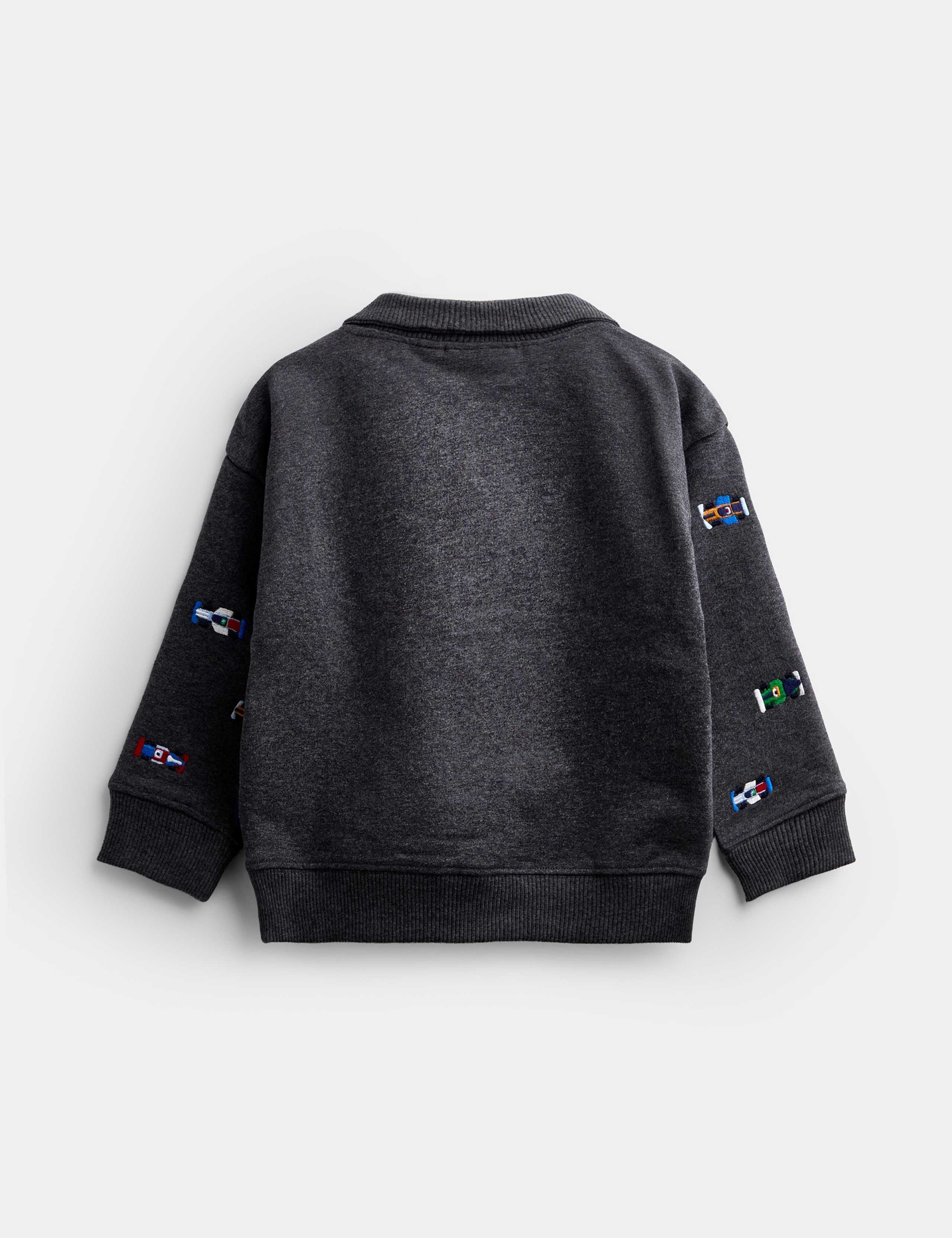 Car Embroidered Half Button Sweatshirt 3 of 4