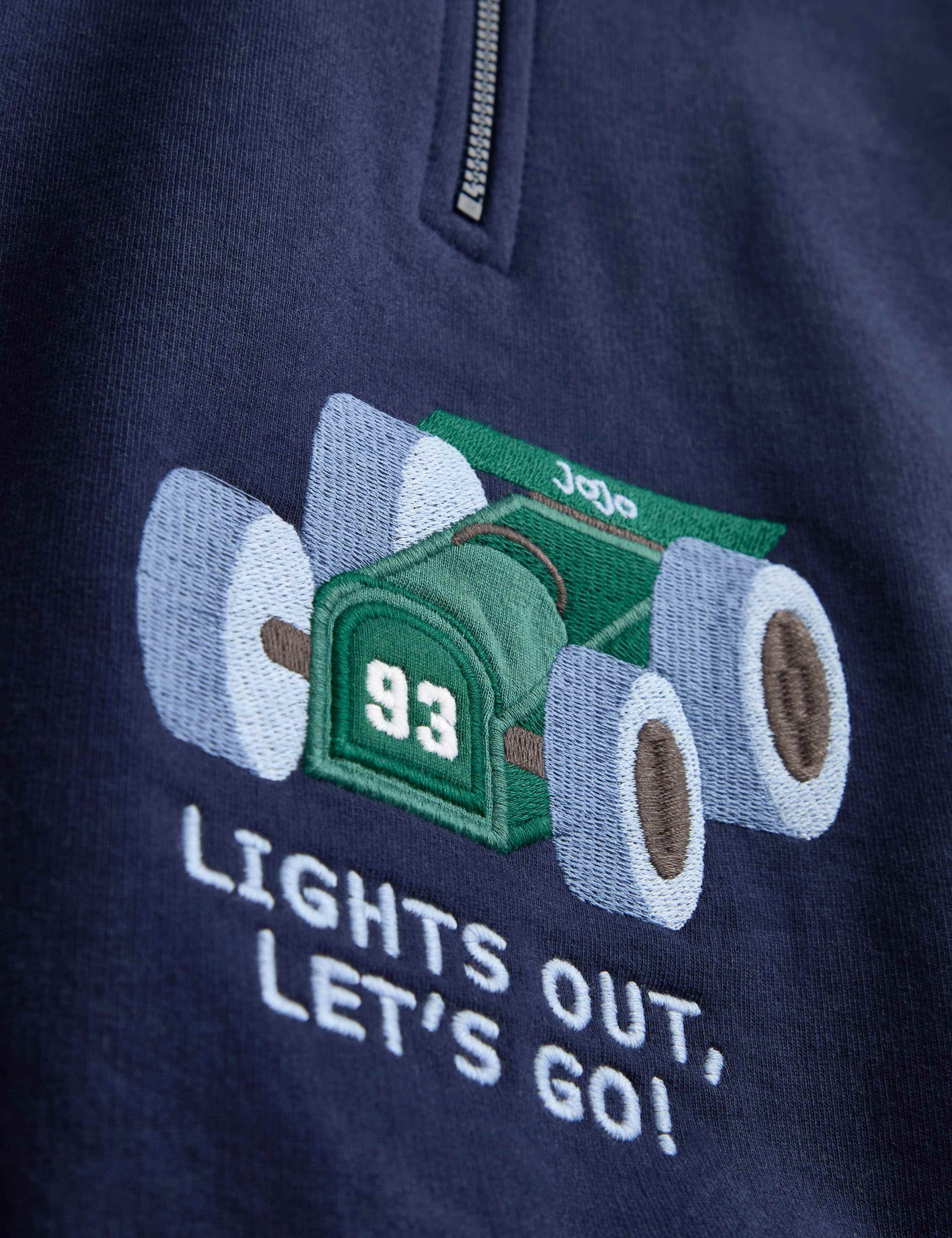 Car Embroidered Half Zip Sweatshirt 4 of 4