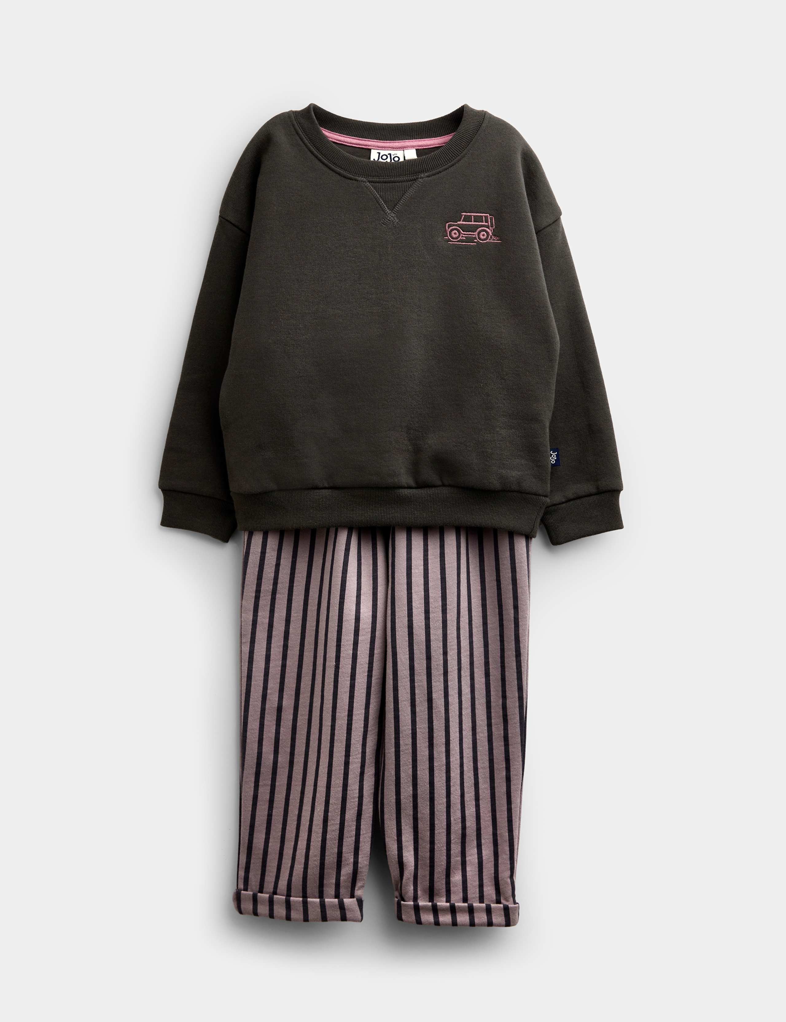 Cotton Striped Top & Bottom Outfit (2-7 Yrs) 2 of 9