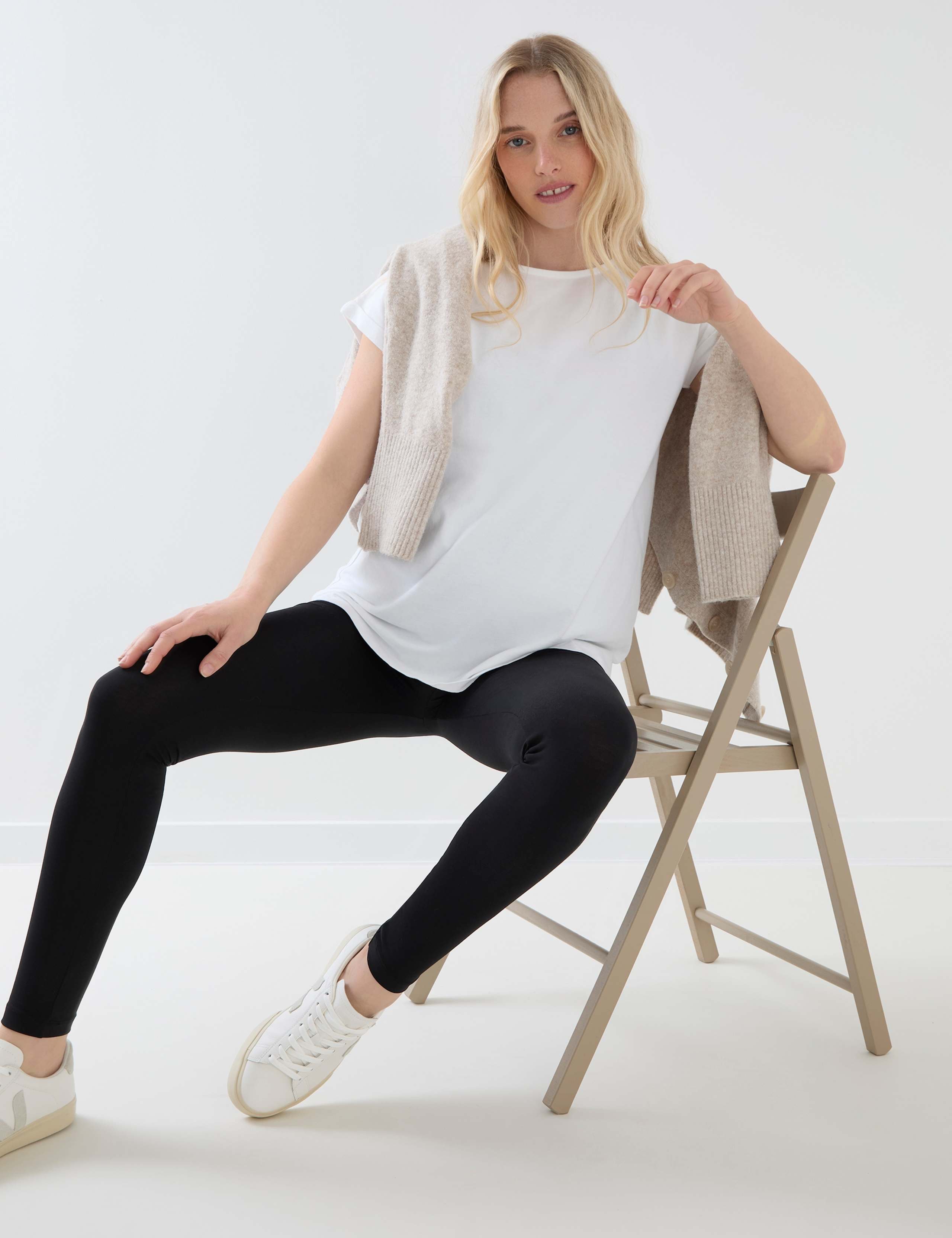 Cotton Rich High Waisted Maternity Leggings 3 of 4