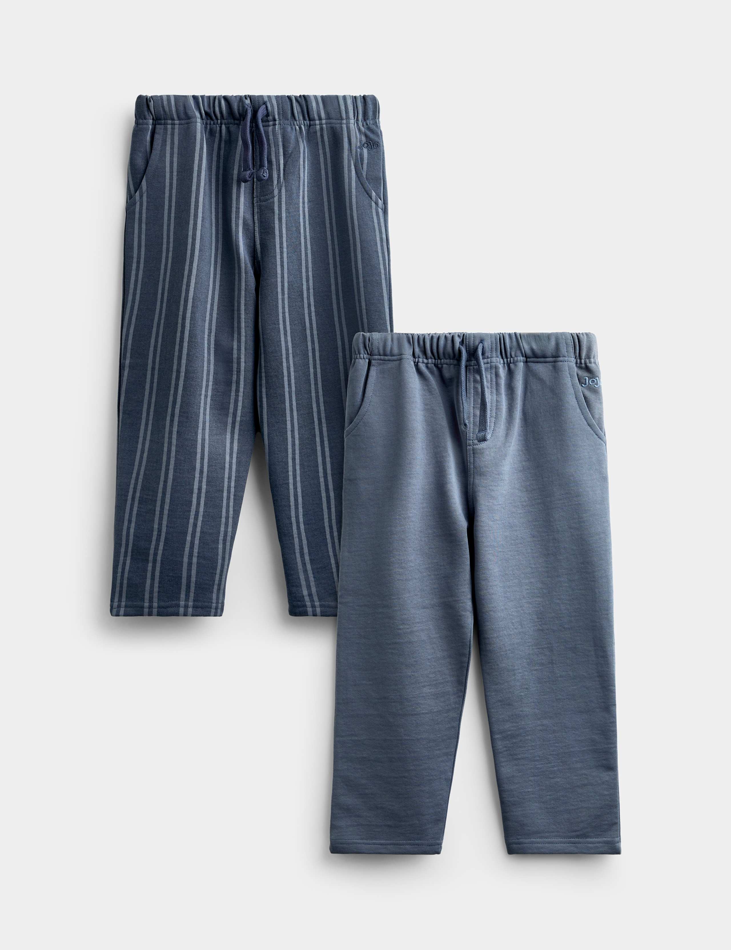 2 Pack Striped Cotton Joggers For Boys 1 of 7