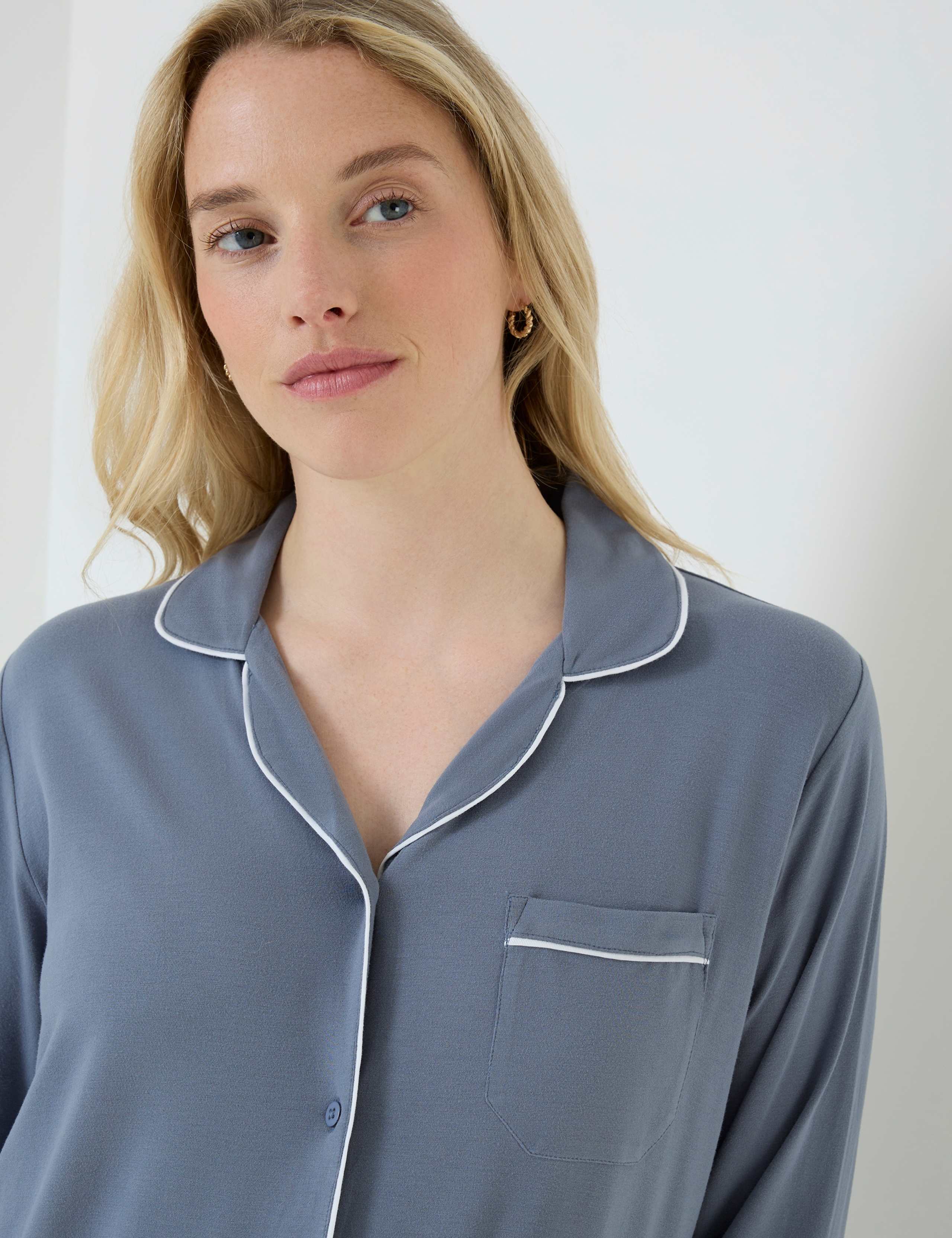 Revere Collar Jersey Pyjama Set 6 of 6