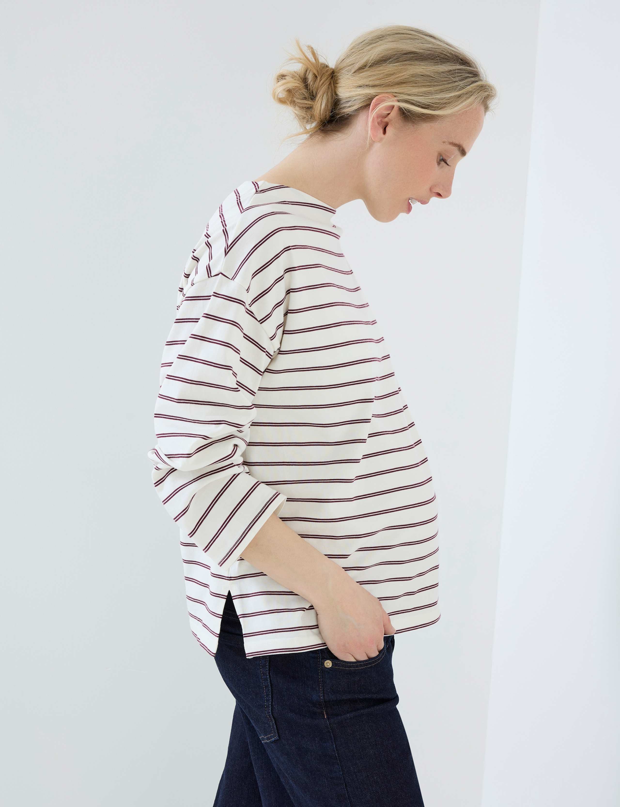 Pure Cotton Striped Oversized T-Shirt 2 of 5