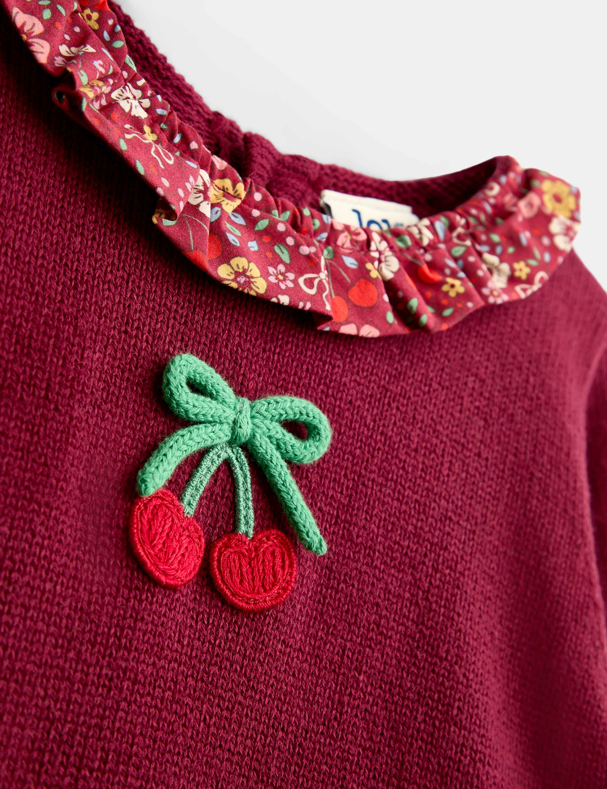 Cherry Print Knitted Combo Dress 3 of 4