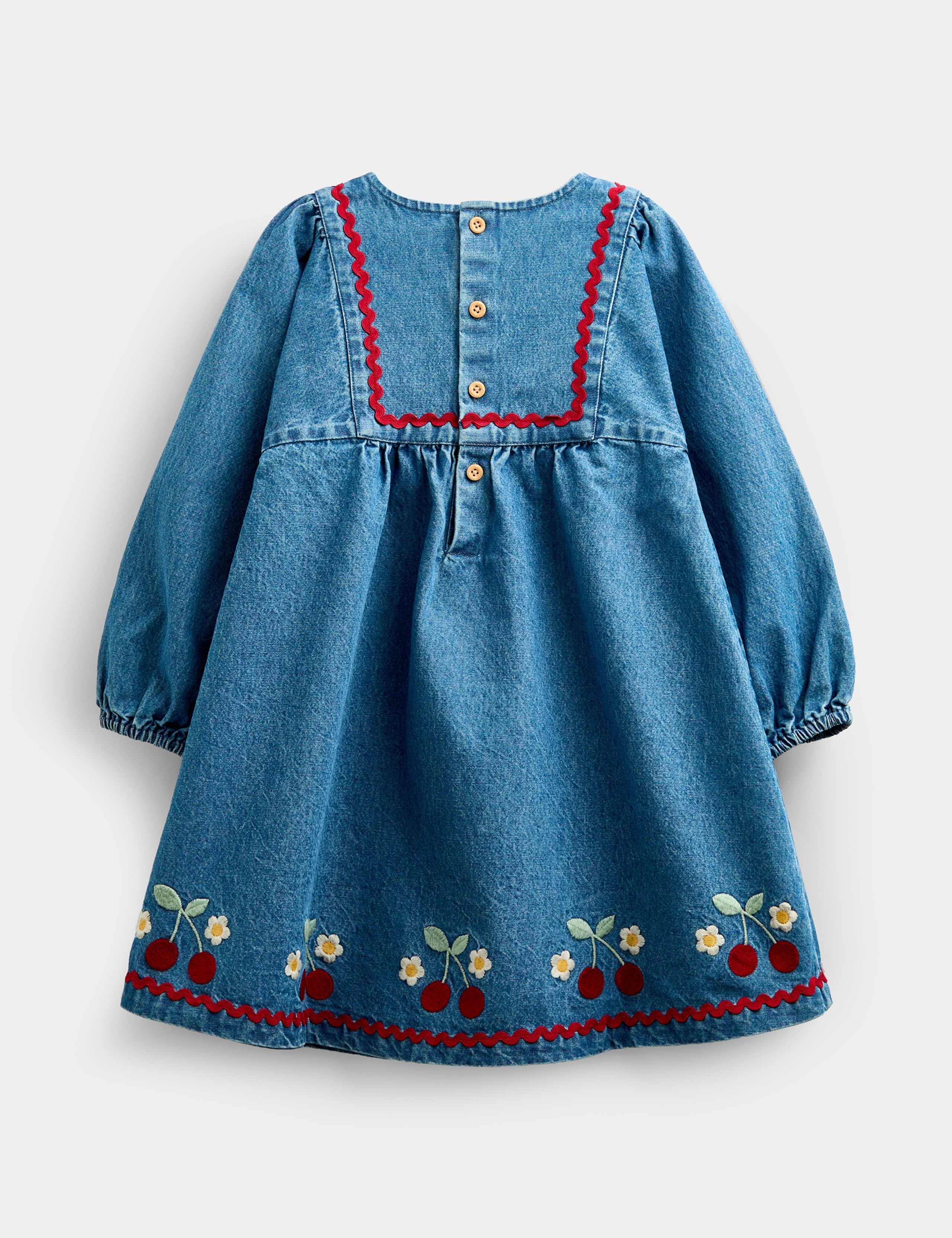 Embroidered Denim Dress And Gilet Set 4 of 9
