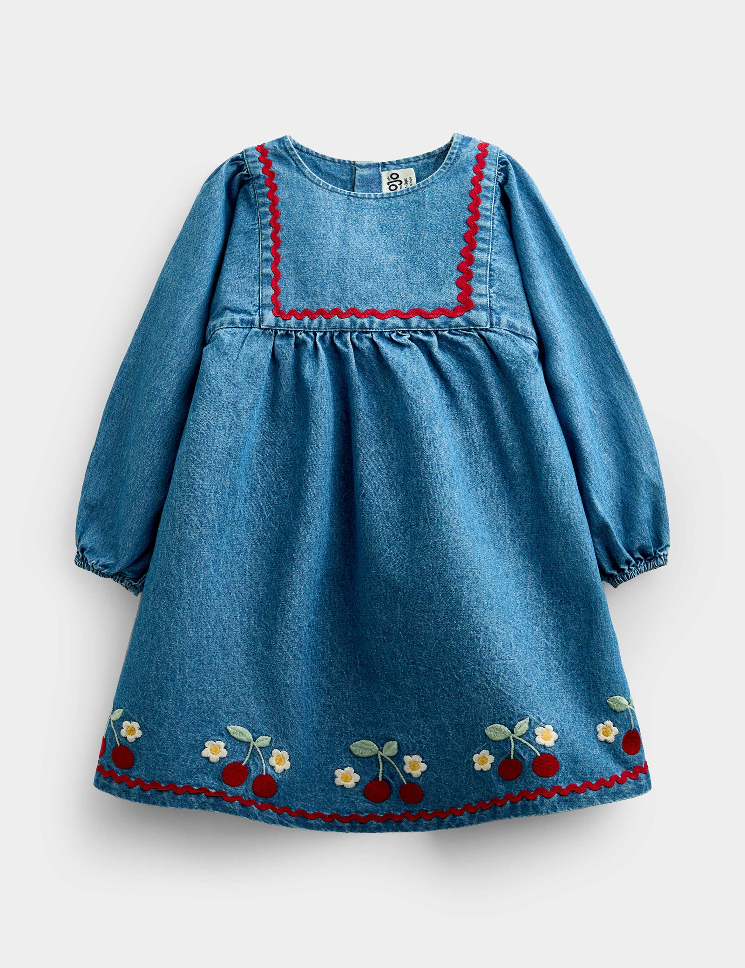 Embroidered Denim Dress And Gilet Set 5 of 9