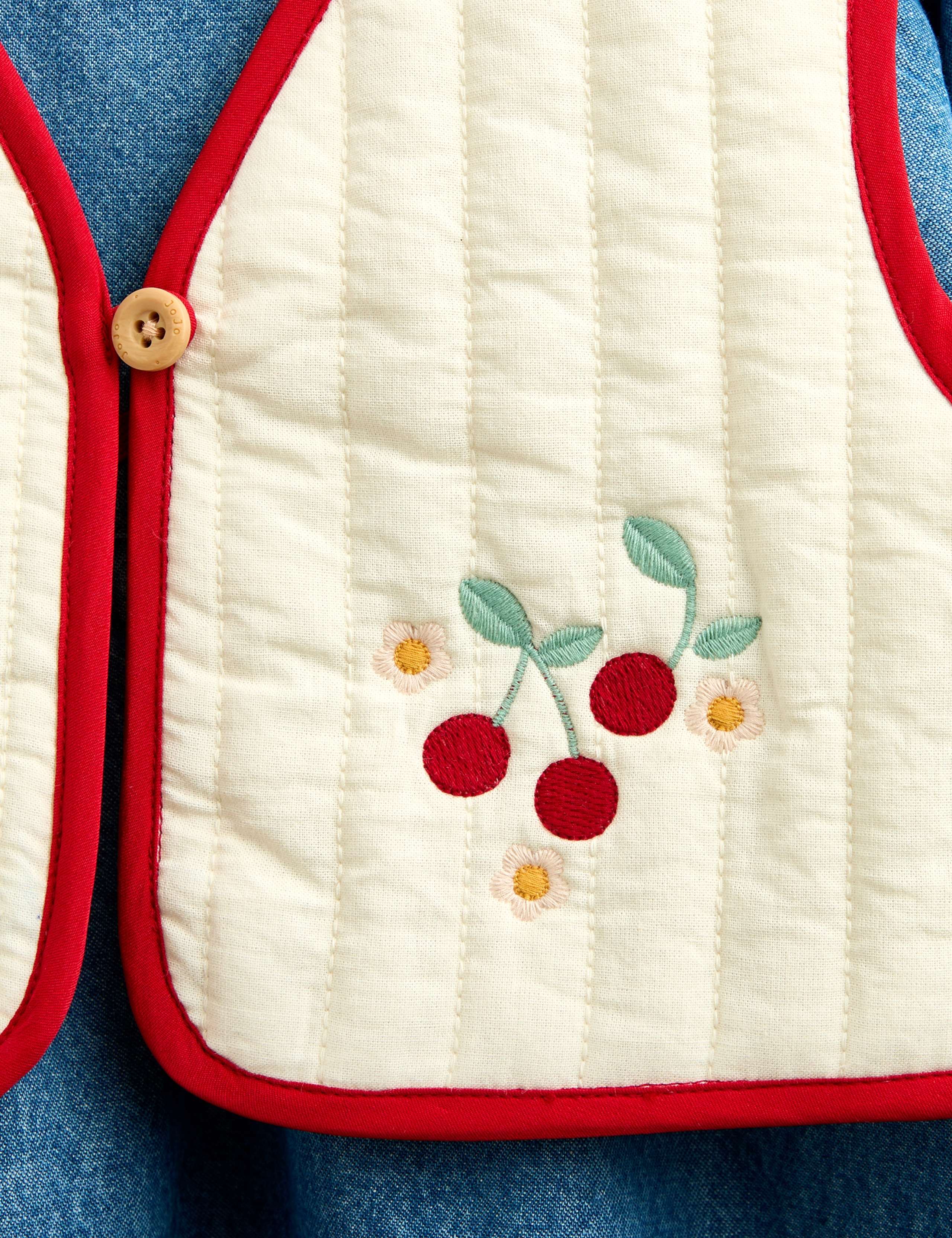 Embroidered Denim Dress And Gilet Set 8 of 9