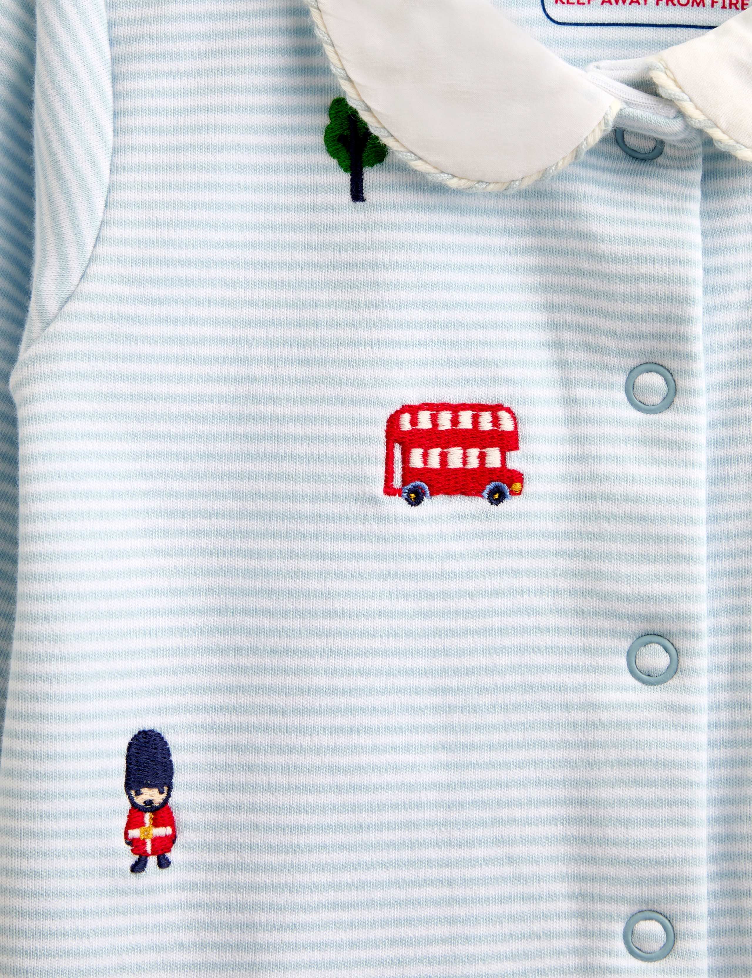 2pc Pure Cotton Embroidered Sleepsuit & Hat 6 of 8