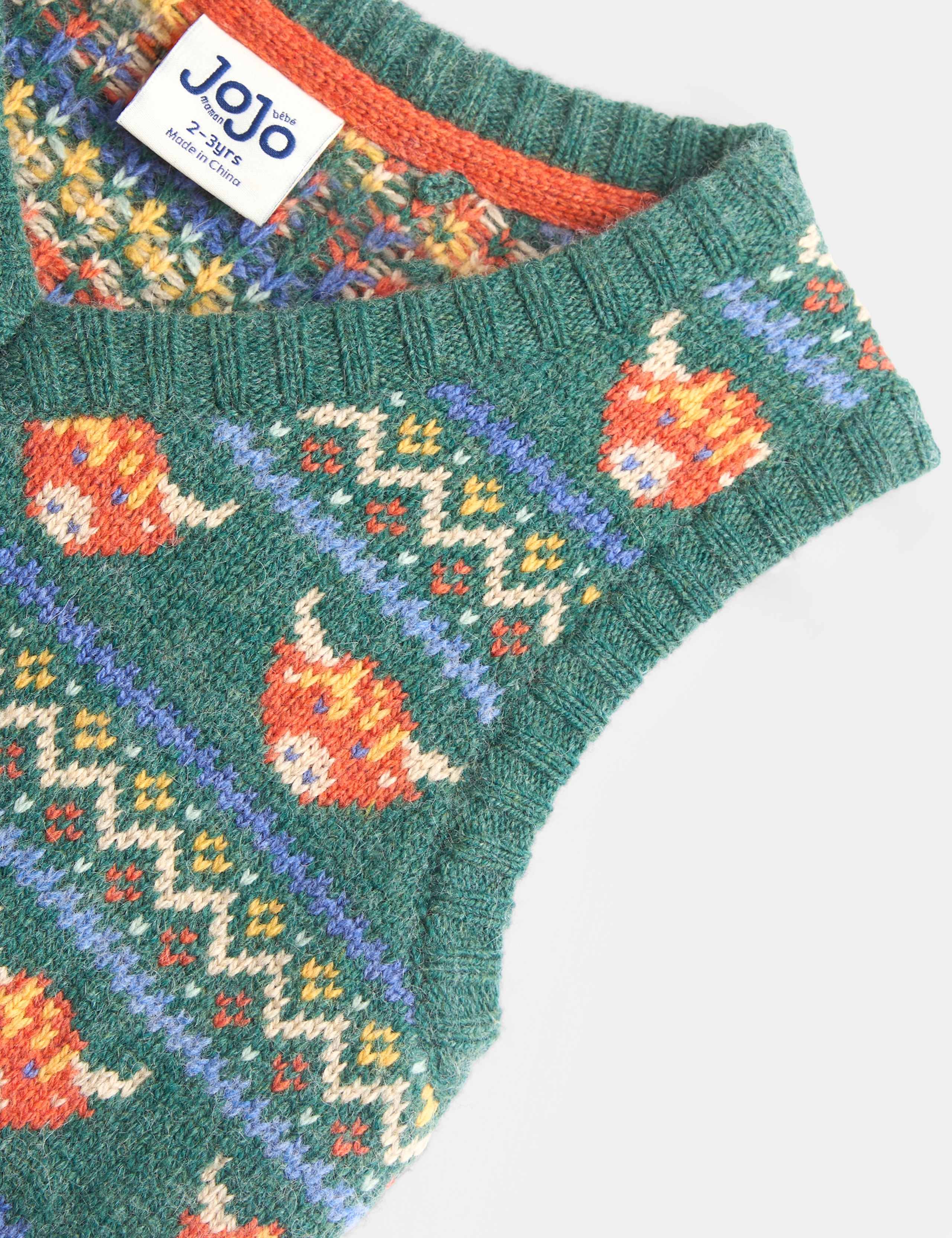 Fair Isle Knitted V Neck Tank Top 2 of 4
