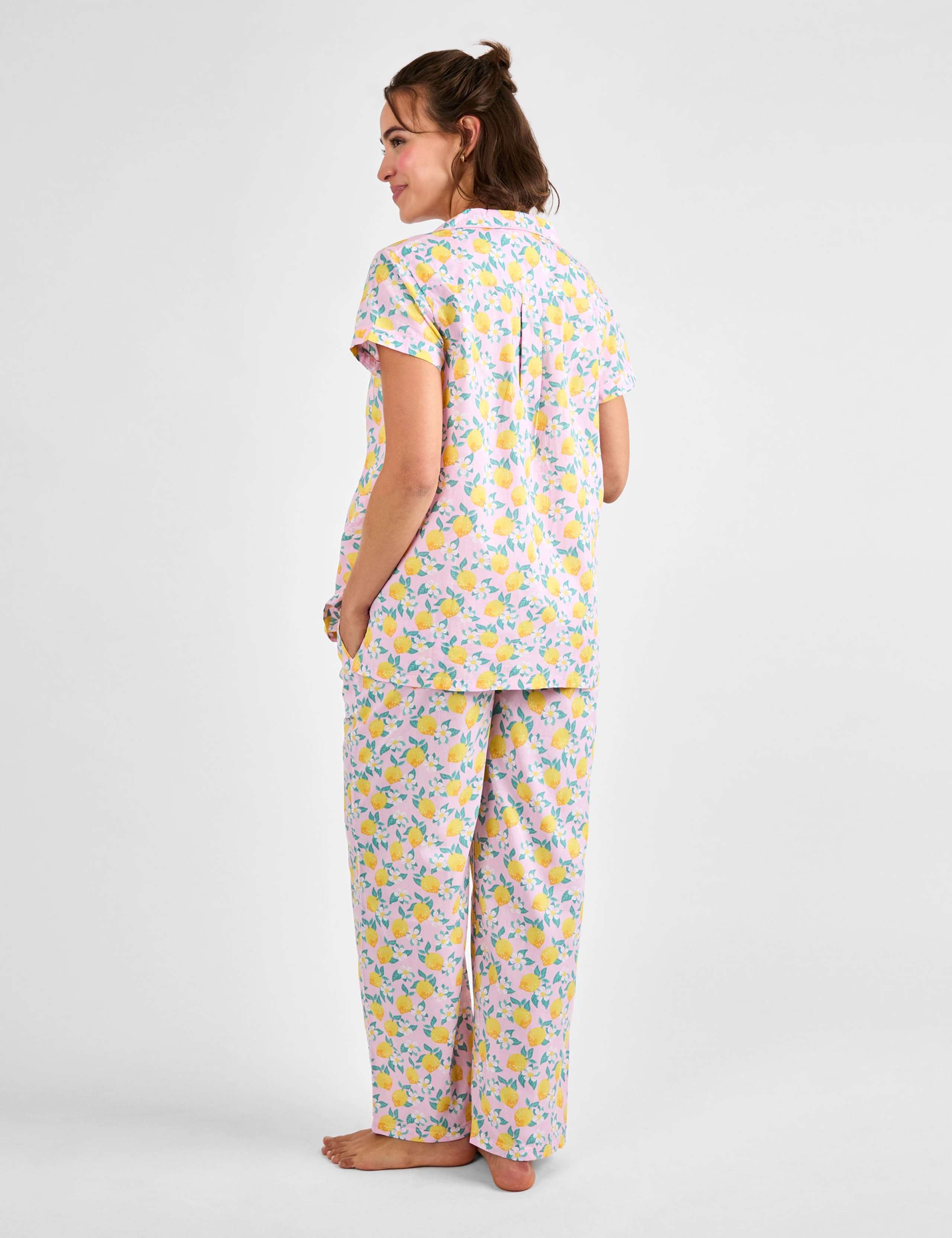 Maternity Pure Cotton Lemon Pyjama Set 3 of 5