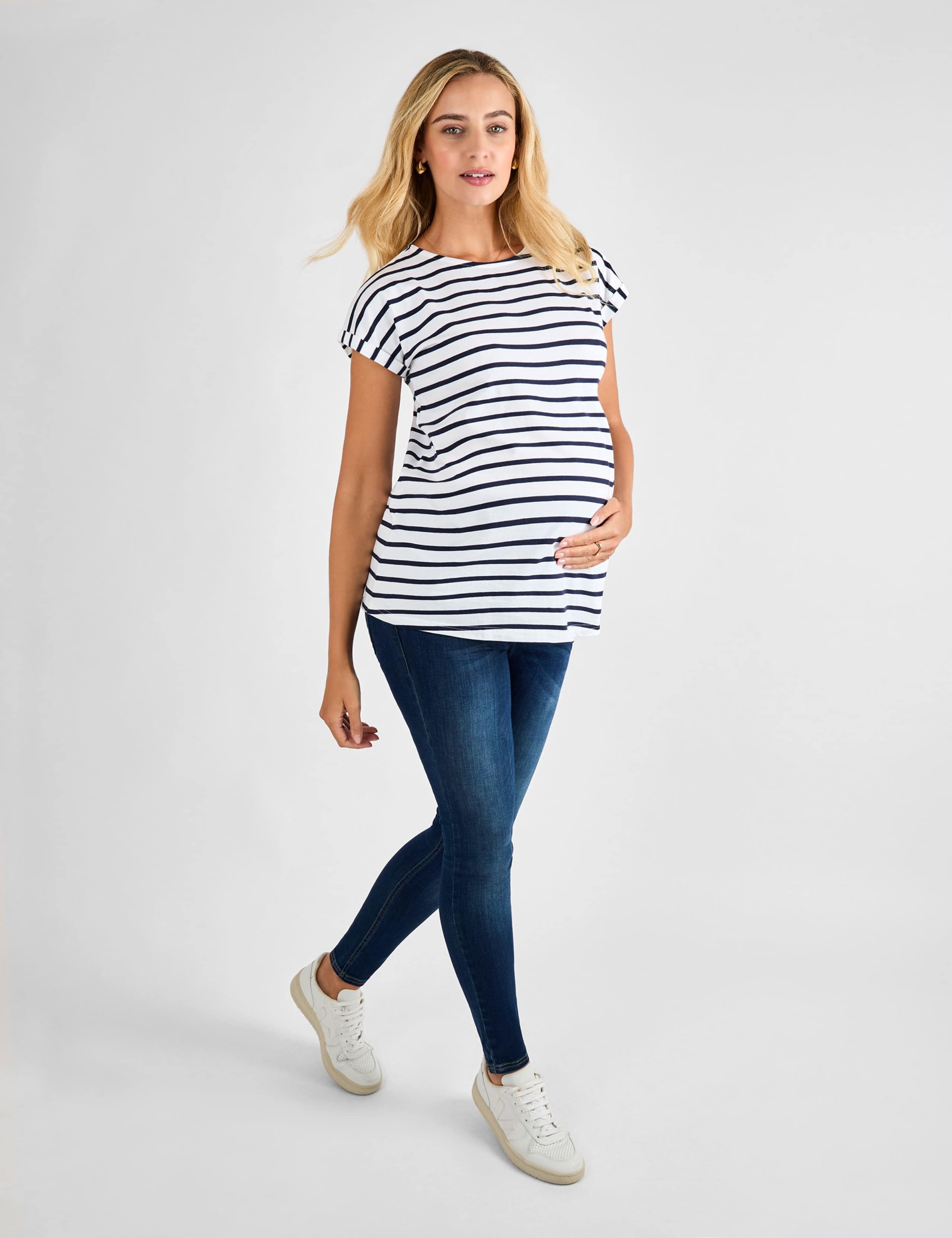 Maternity Pure Cotton Striped T-Shirt 2 of 4