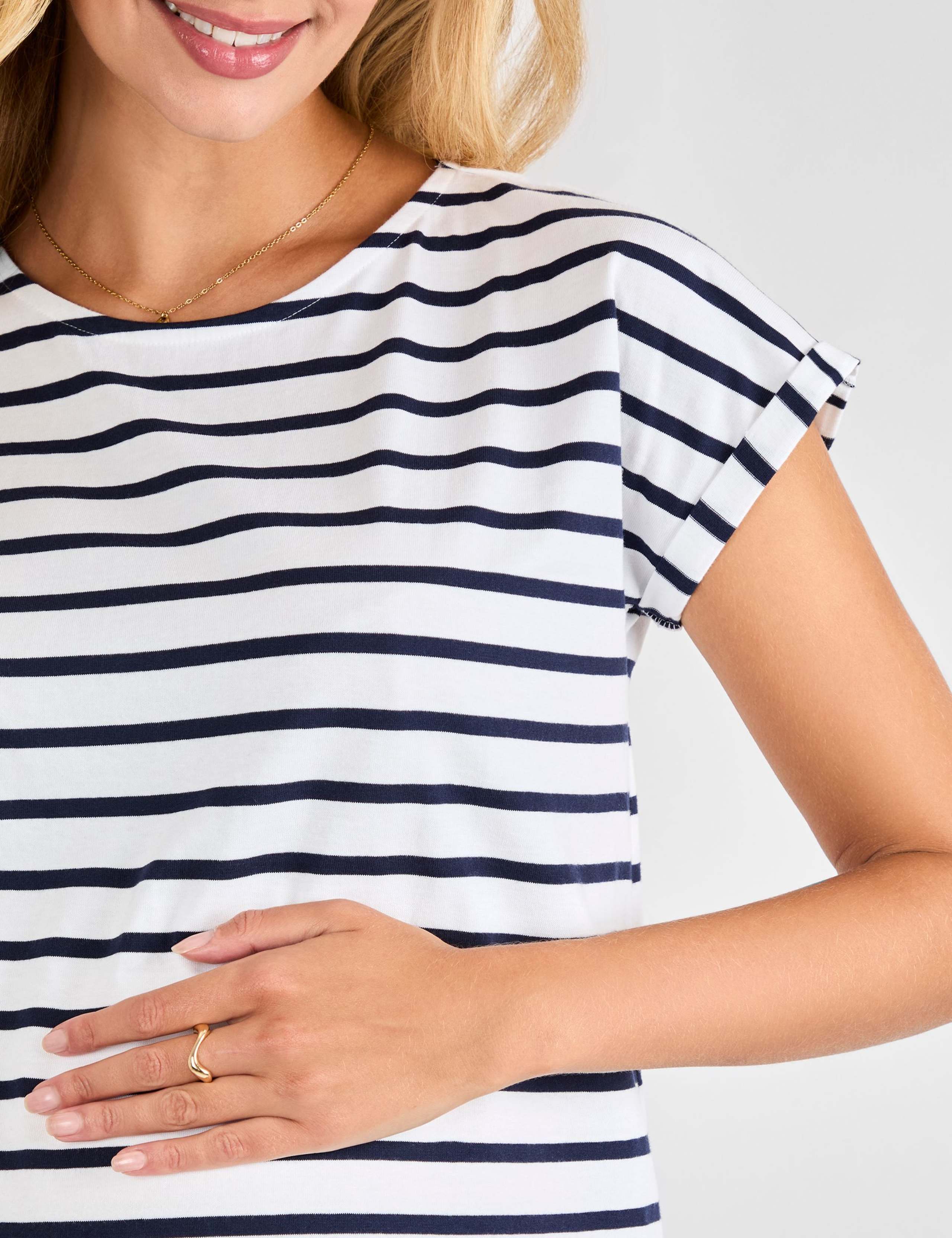 Maternity Pure Cotton Striped T-Shirt 4 of 4