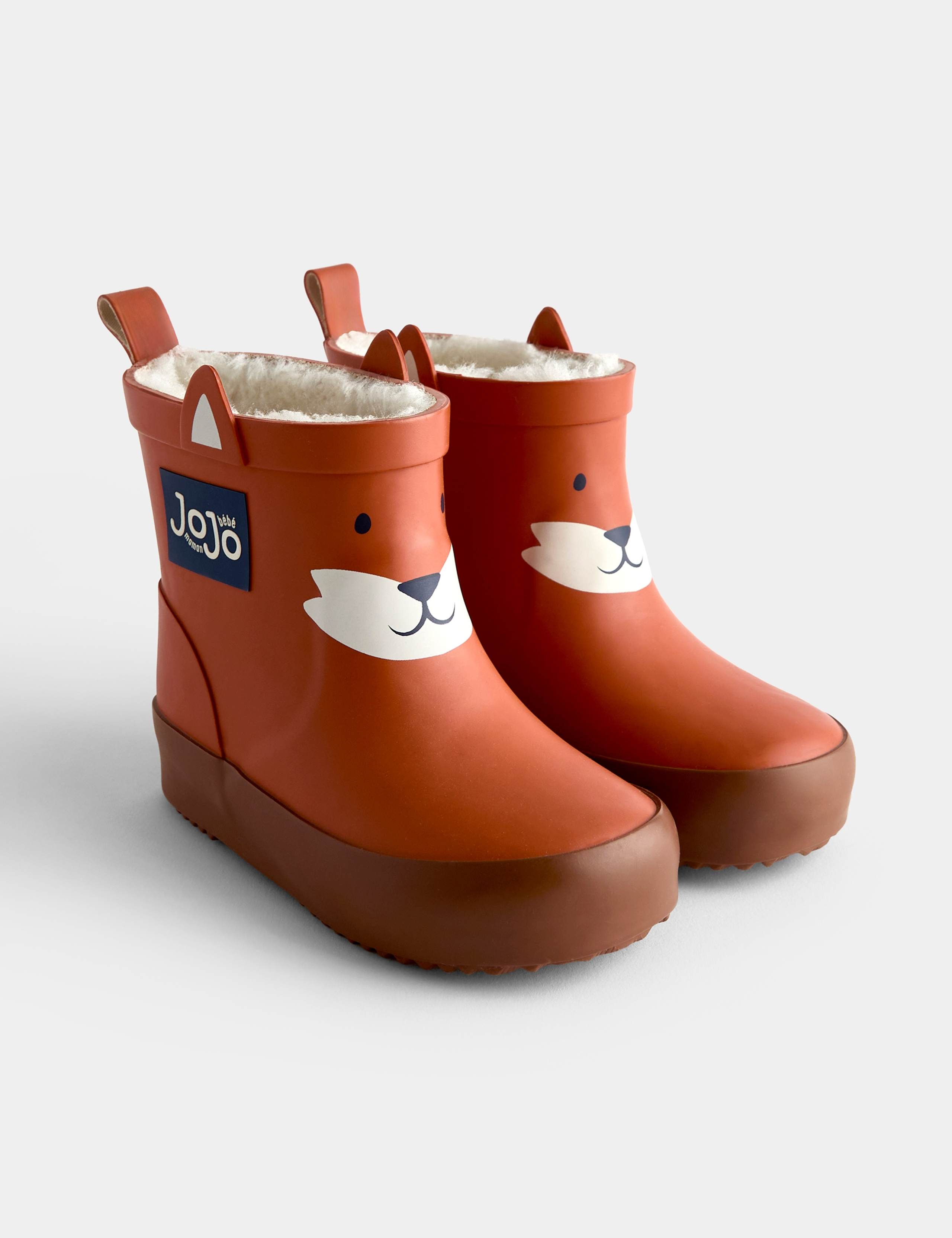 Kids Waterproof Fleece Lined Fox Wellies 1 of 5