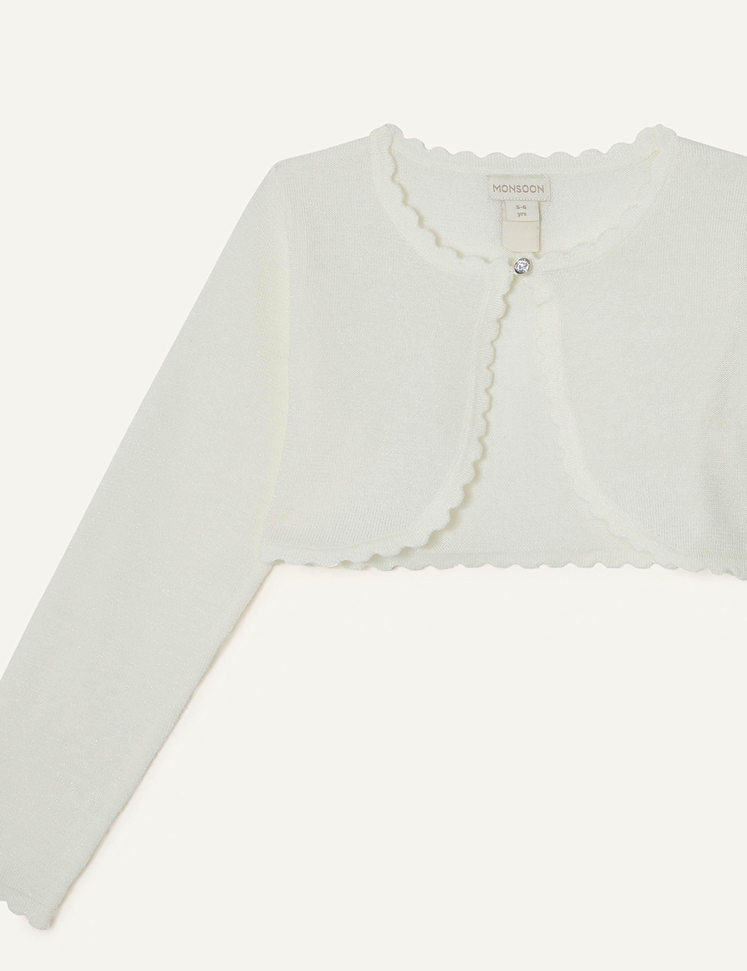 Cotton Rich Scalloped Cardigan (3-15 Yrs) 3 of 3