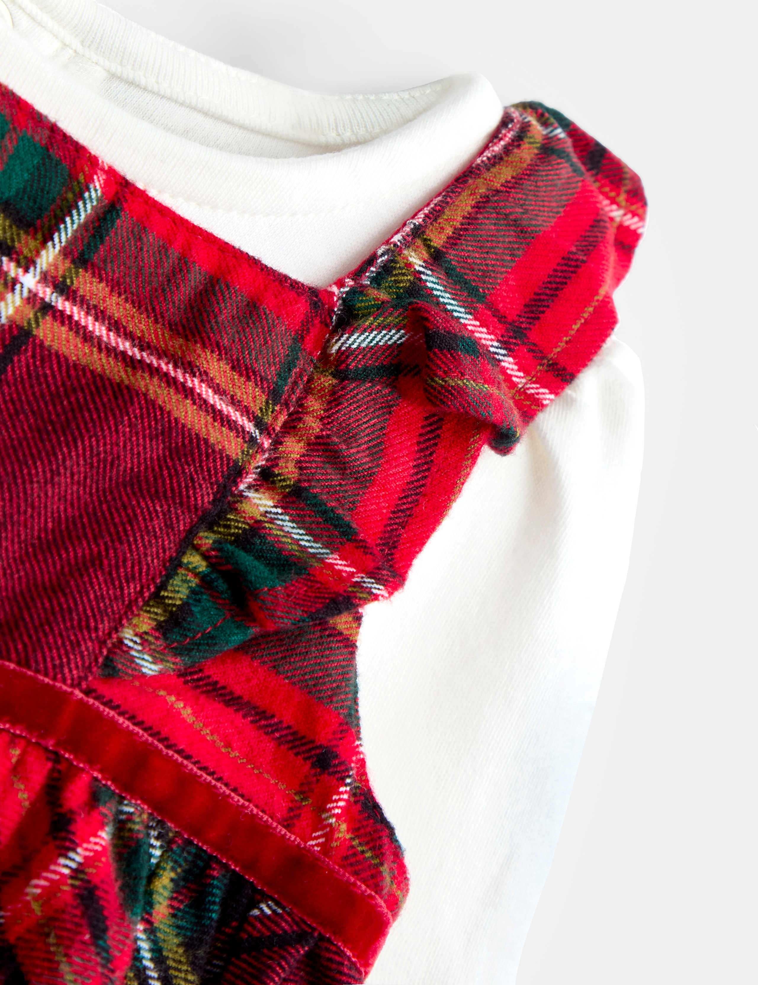 Checked Cotton Dress And Bodysuit Set 6 of 7