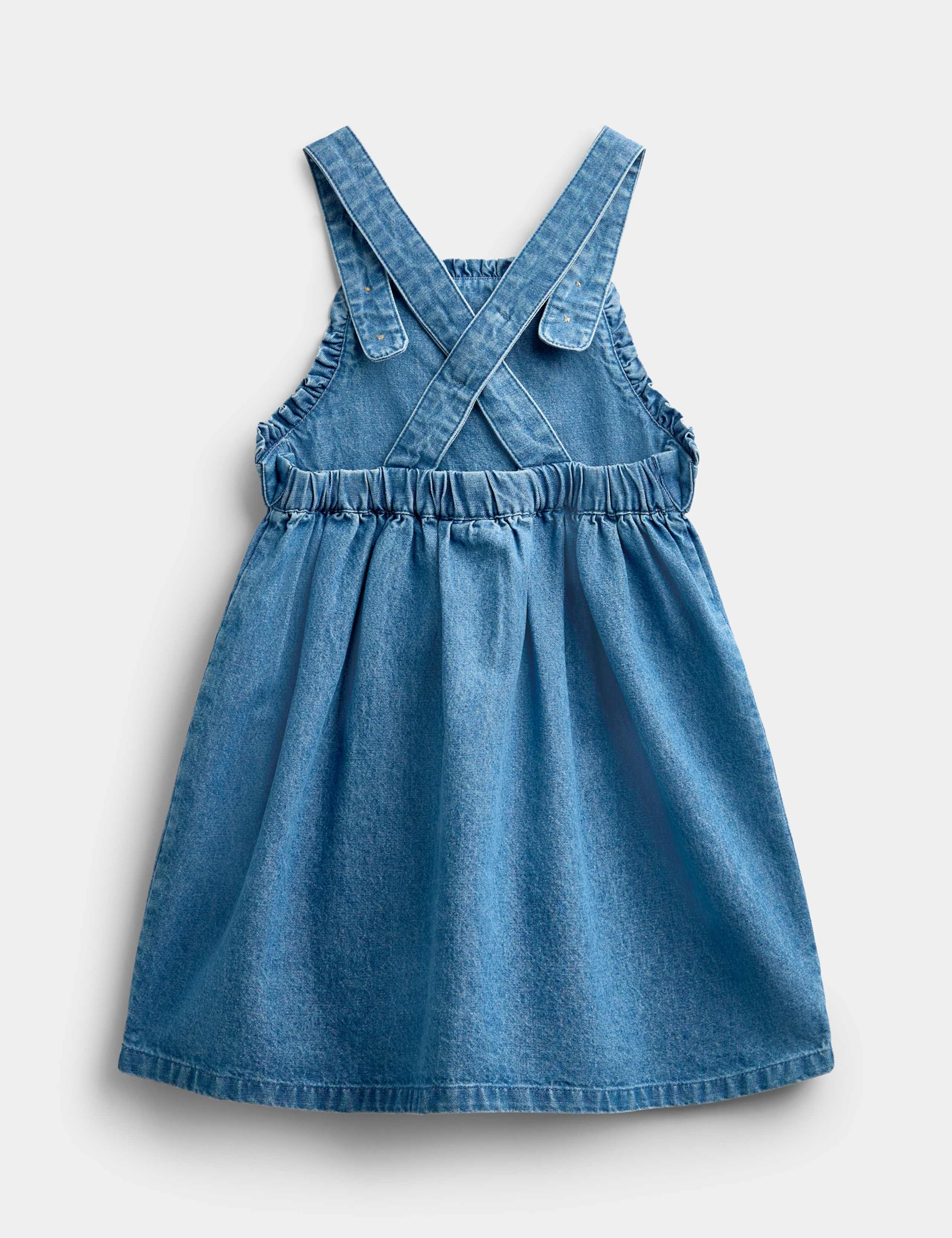 2pc Pure Cotton Heart Pocket Pinafore Dress 5 of 8